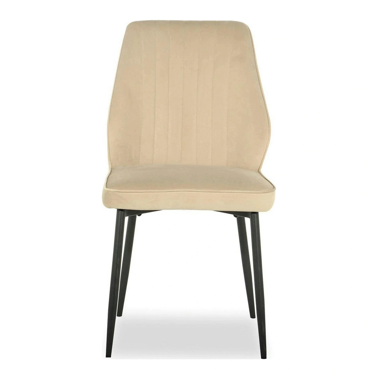 Scaun LEX, bej/negru, stofa catifelata/metal, 47x60x89 cm