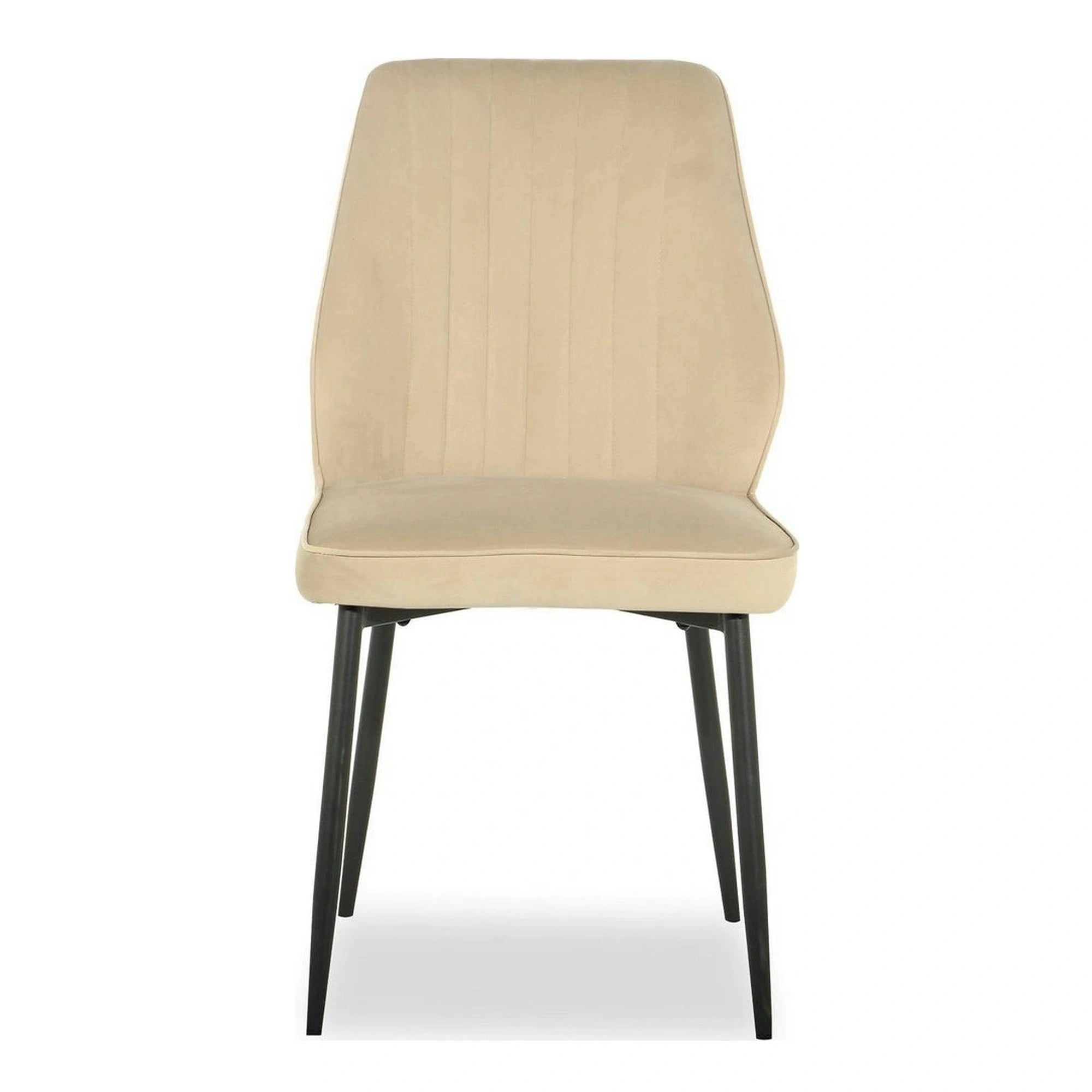 Scaun LEX, bej/negru, stofa catifelata/metal, 47x60x89 cm