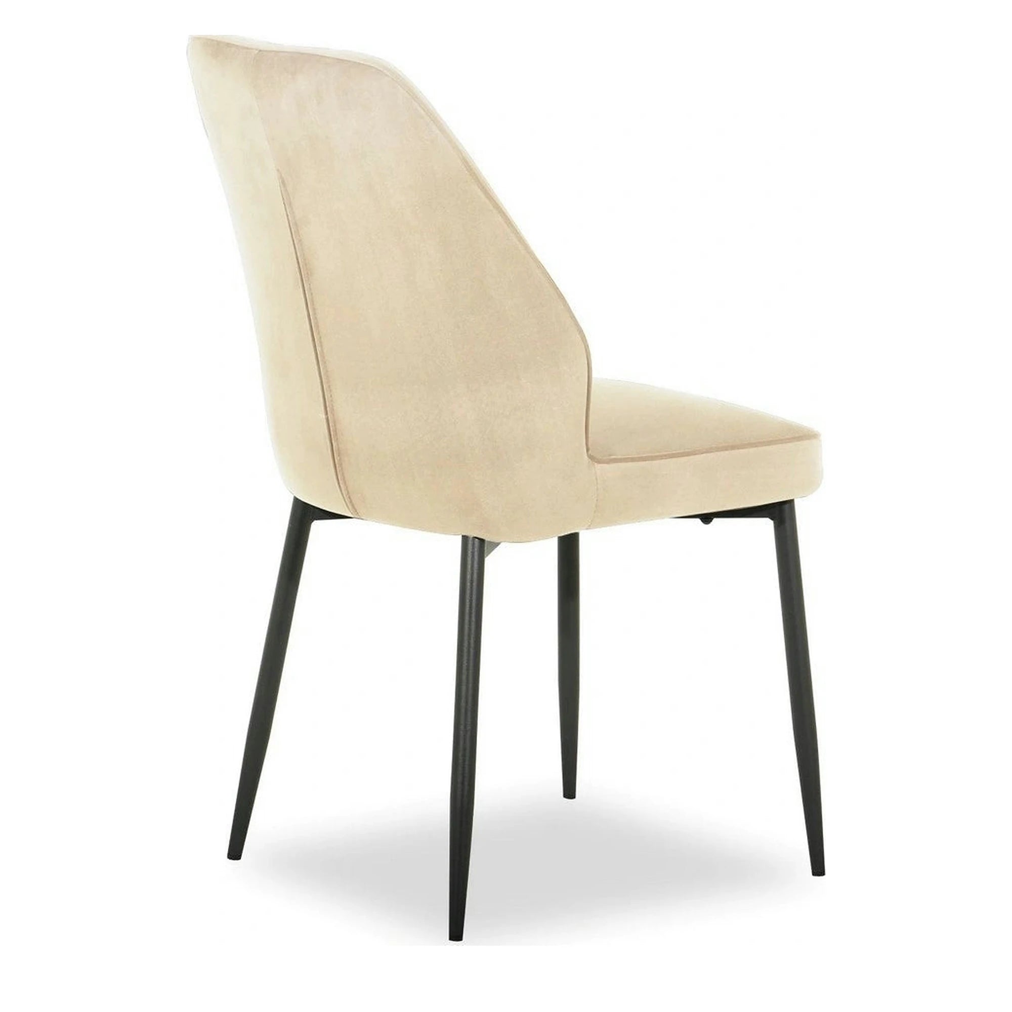 Scaun LEX, bej/negru, stofa catifelata/metal, 47x60x89 cm