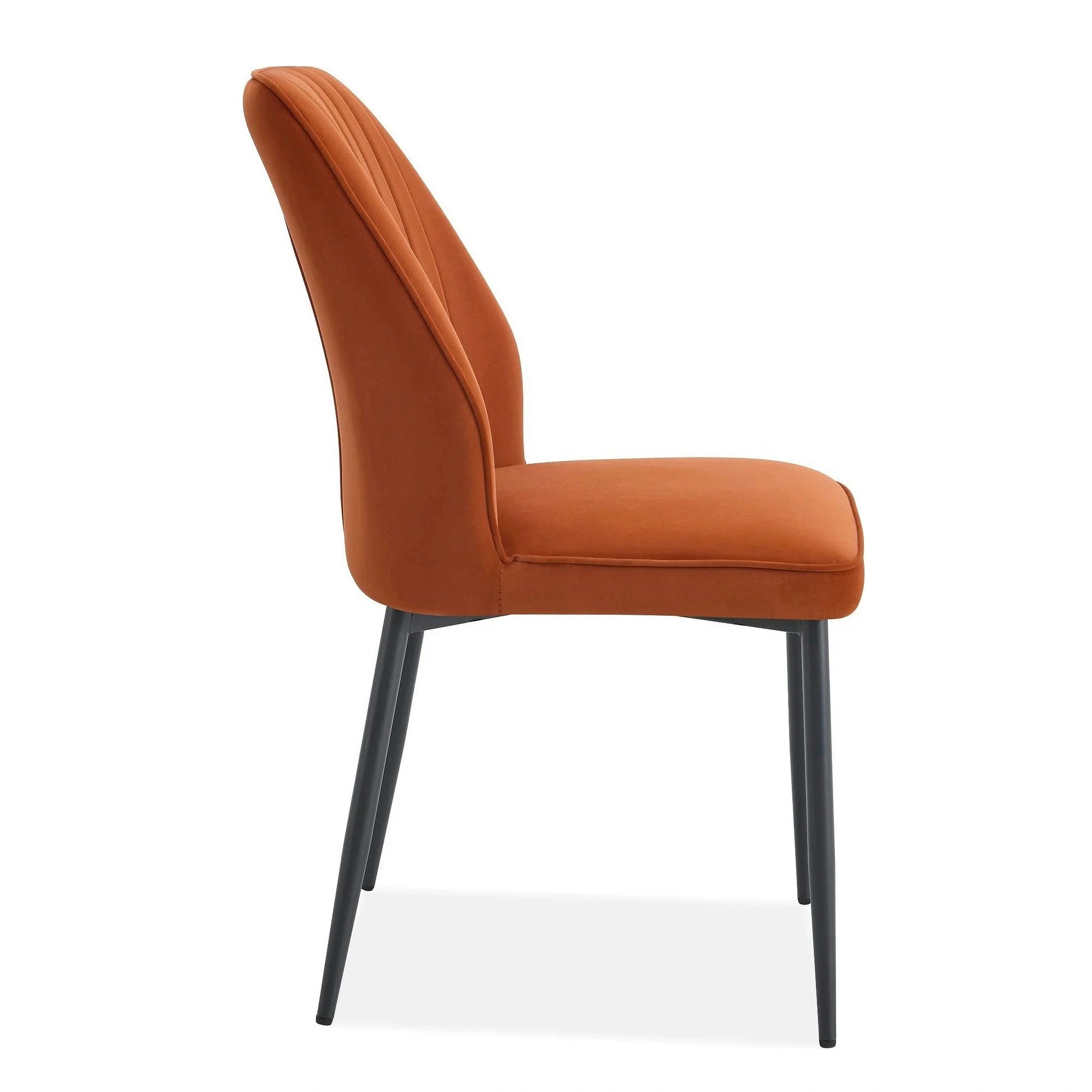 Scaun LEX, caramiziu/negru, stofa catifelata/metal, 47x60x89 cm