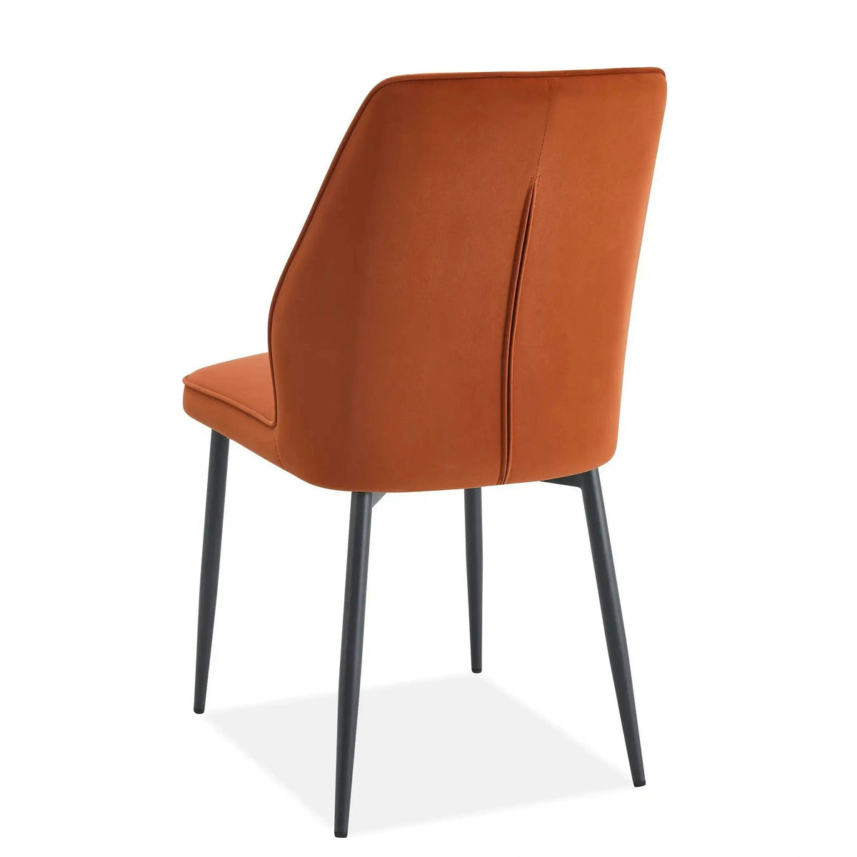 Scaun LEX, caramiziu/negru, stofa catifelata/metal, 47x60x89 cm