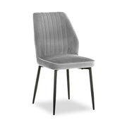 Scaun LEX, gri deschis/negru, stofa catifelata/metal, 47x60x89 cm