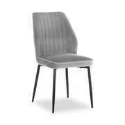 Scaun LEX, gri deschis/negru, stofa catifelata/metal, 47x60x89 cm