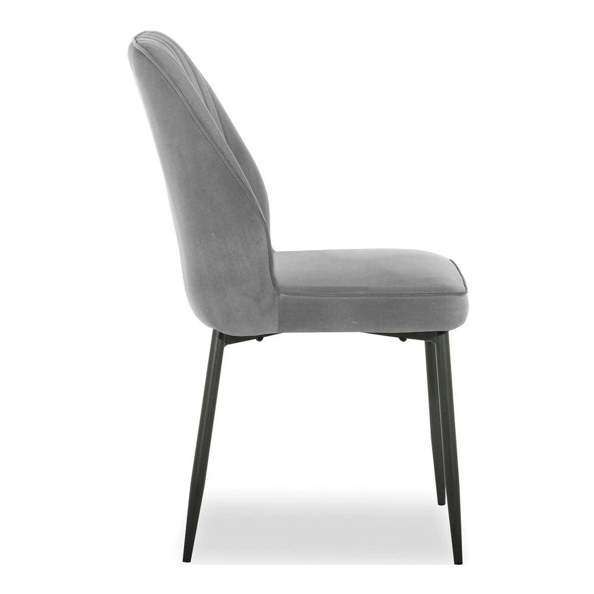 Scaun LEX, gri deschis/negru, stofa catifelata/metal, 47x60x89 cm