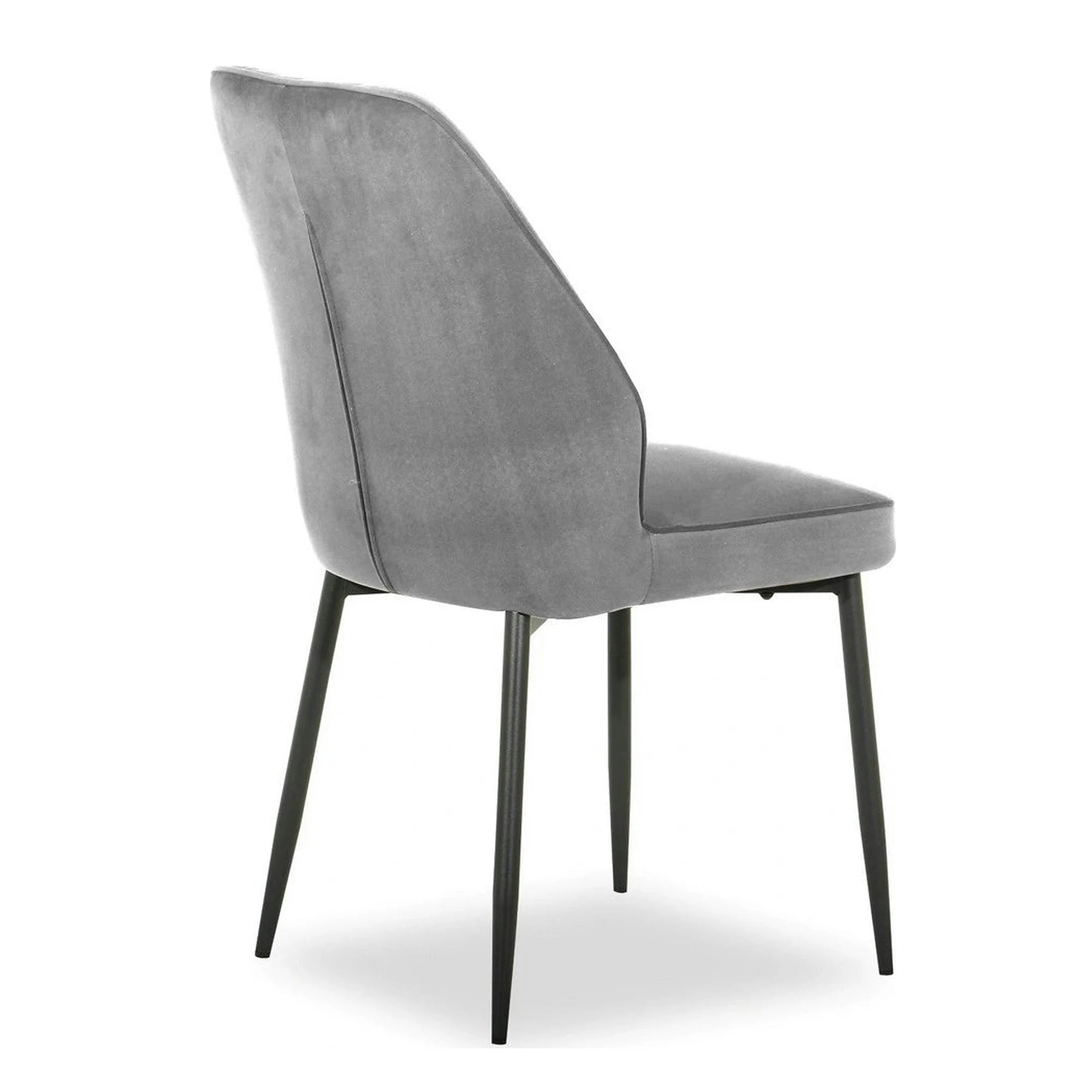 Scaun LEX, gri deschis/negru, stofa catifelata/metal, 47x60x89 cm