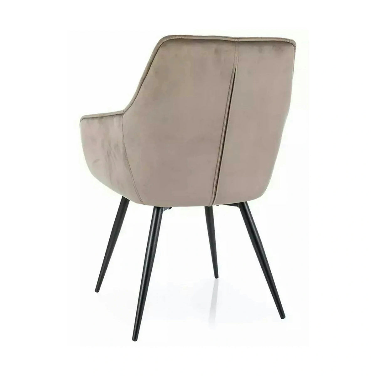 Scaun LILIA, bej inchis/negru, stofa catifelata/metal, 59x45x90 cm