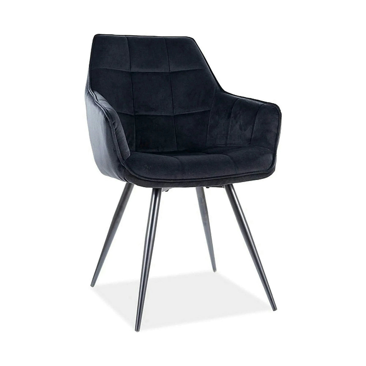 Scaun Lilia, negru, stofa catifelata/metal, 59x45x90 cm