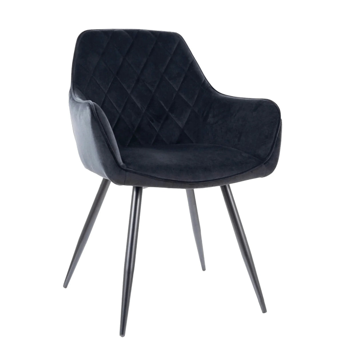 Scaun LINEA, negru, stofa catifelata/metal, 43x43x82 cm