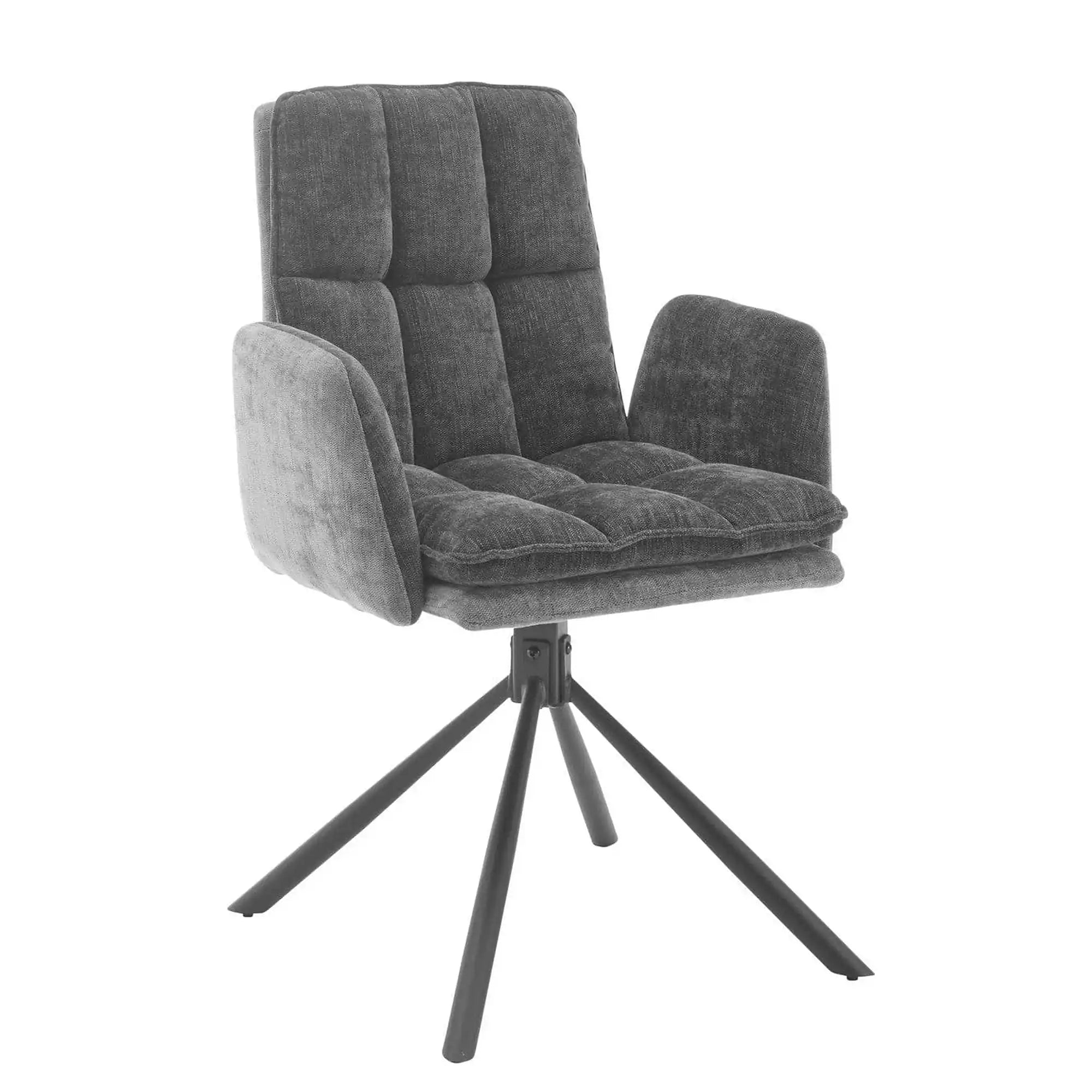Scaun LIVIA, gri inchis/negru, stofa clasica/metal, 60x67x90 cm