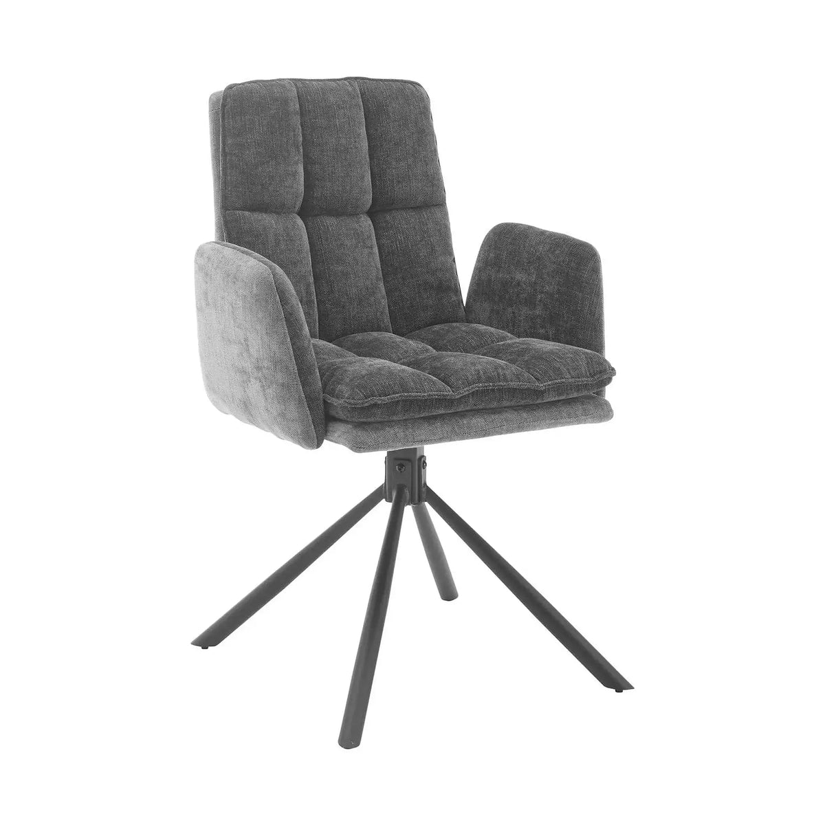 Scaun LIVIA, gri inchis/negru, stofa clasica/metal, 60x67x90 cm