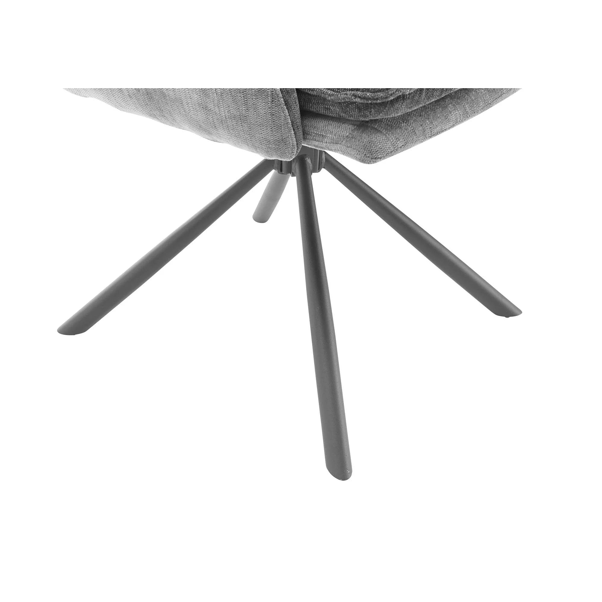 Scaun LIVIA, gri inchis/negru, stofa clasica/metal, 60x67x90 cm