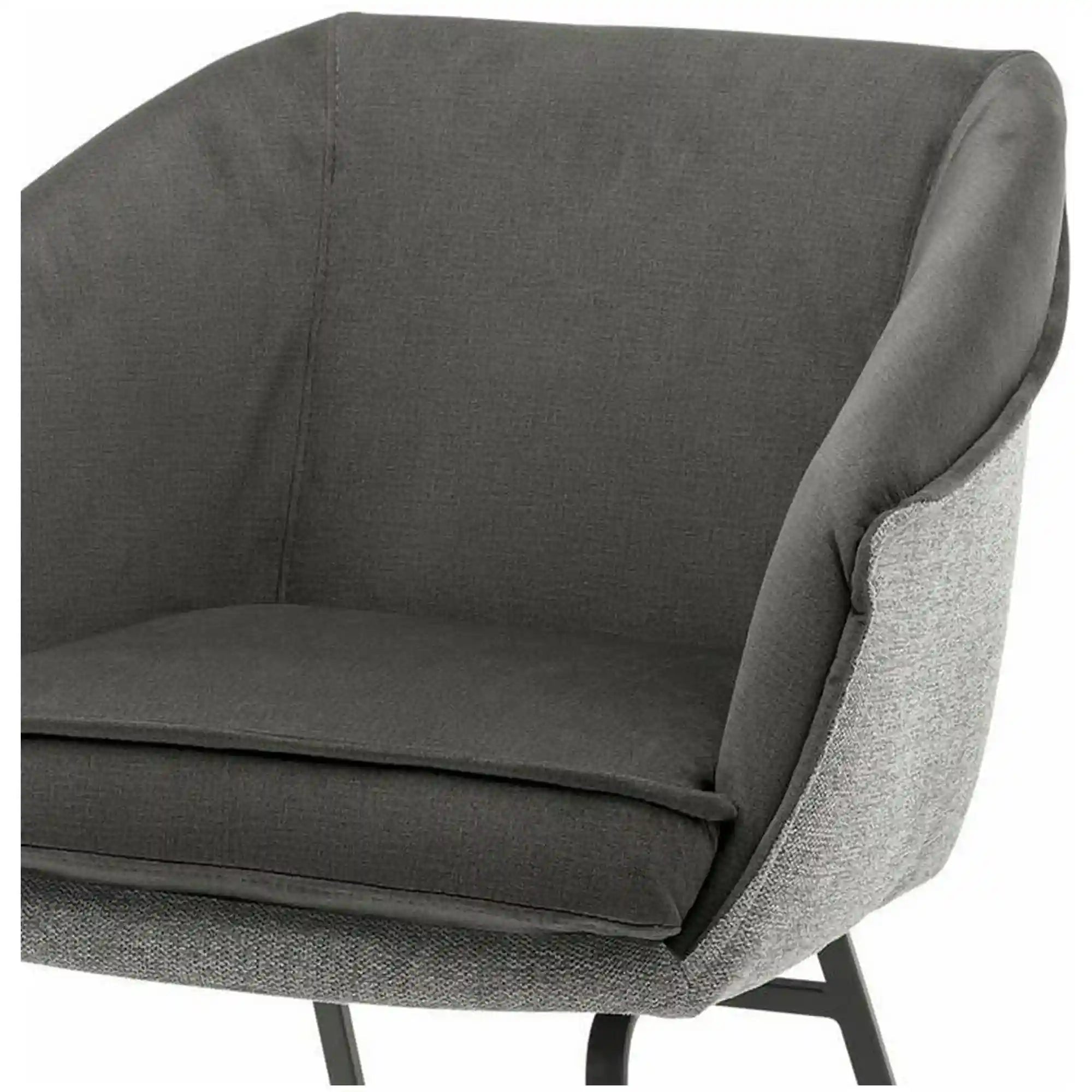 Scaun living ABBEY, gri/negru, poliester/metal, 61x59x78 cm