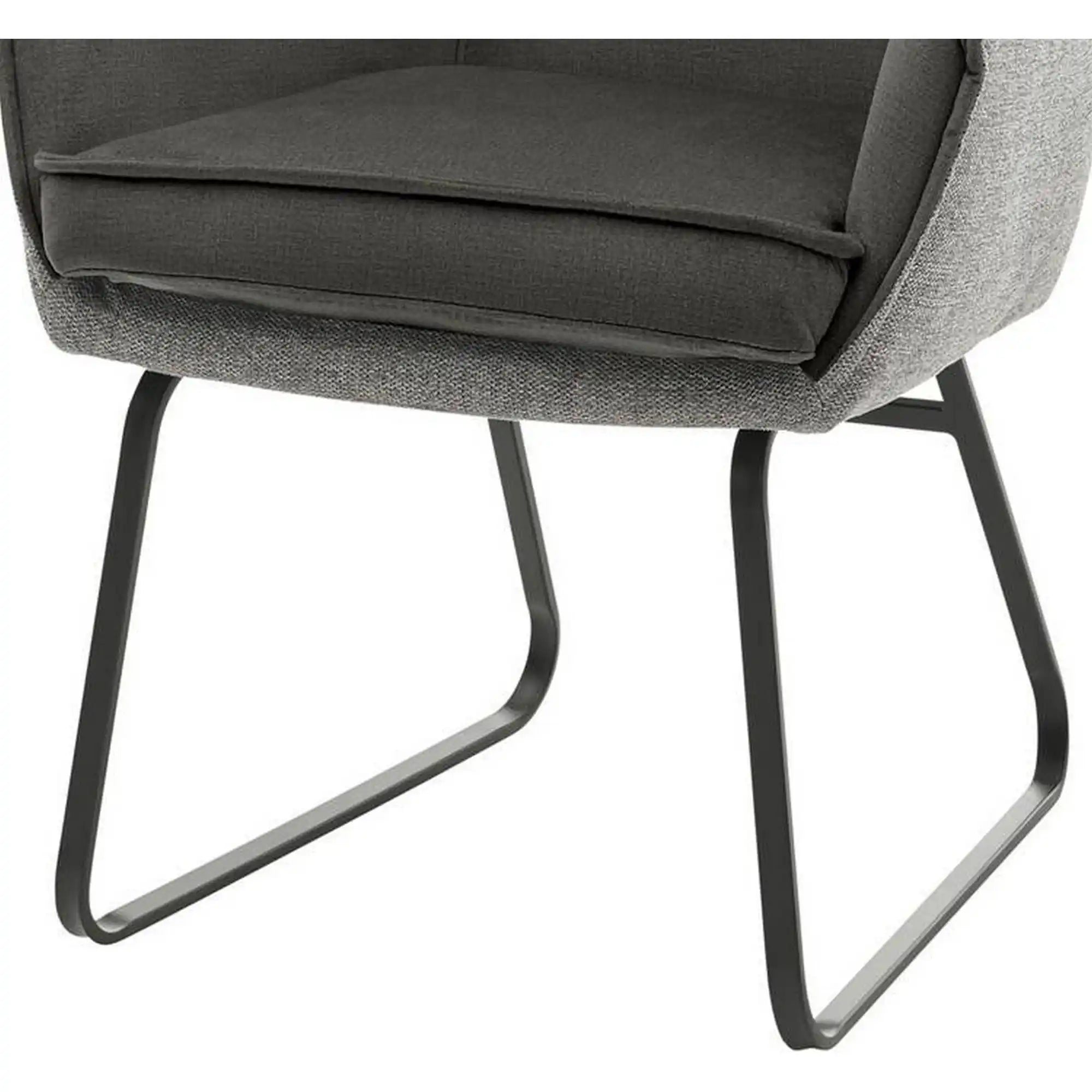 Scaun living ABBEY, gri/negru, poliester/metal, 61x59x78 cm