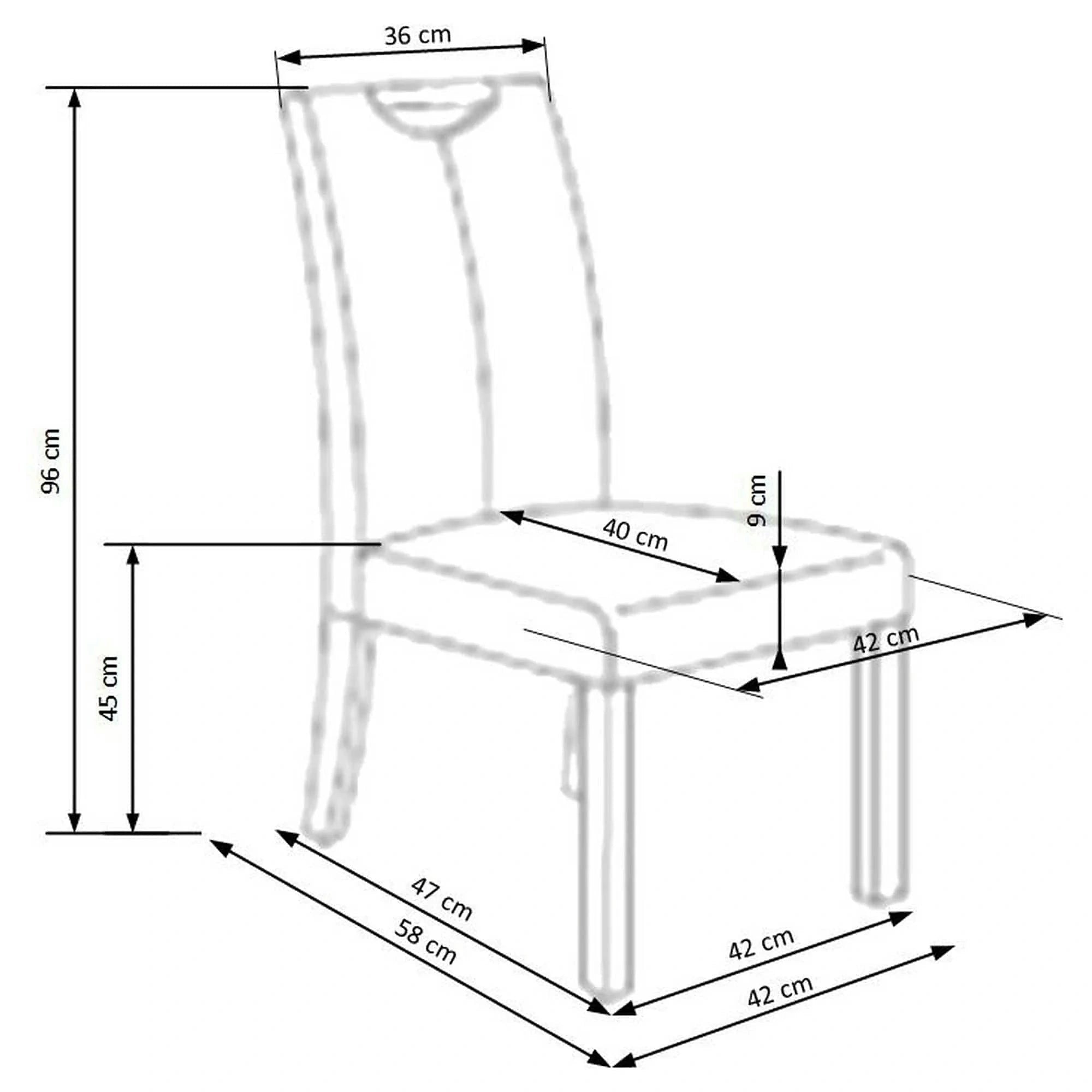 Scaun living Caro, crem/fag, piele ecologica/lemn de cauciuc, 42x58x96 cm