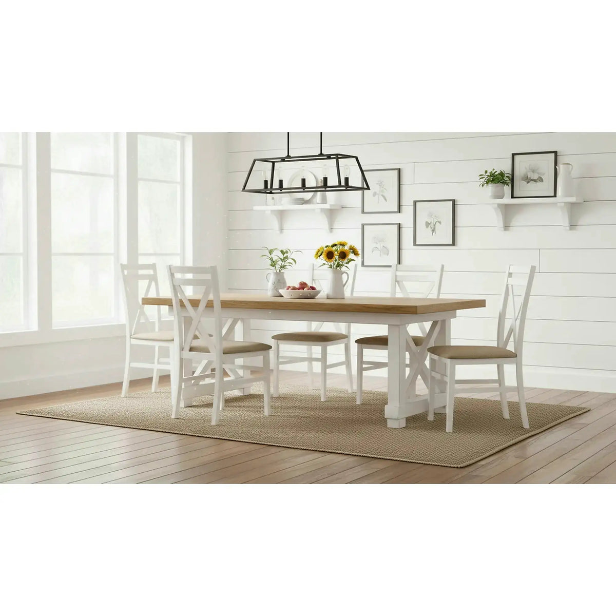 Scaun living Dariusz, bej/alb, stofa clasica/lemn, 45X43X90 CM