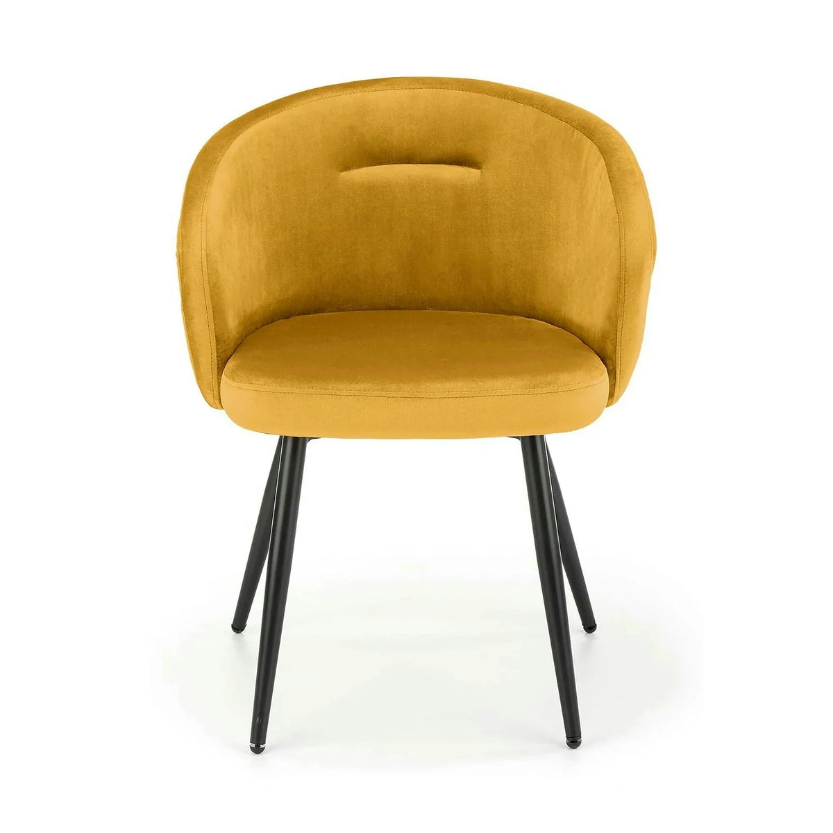 Scaun living galben K430, stofa catifelata/metal, 51x54x77 cm