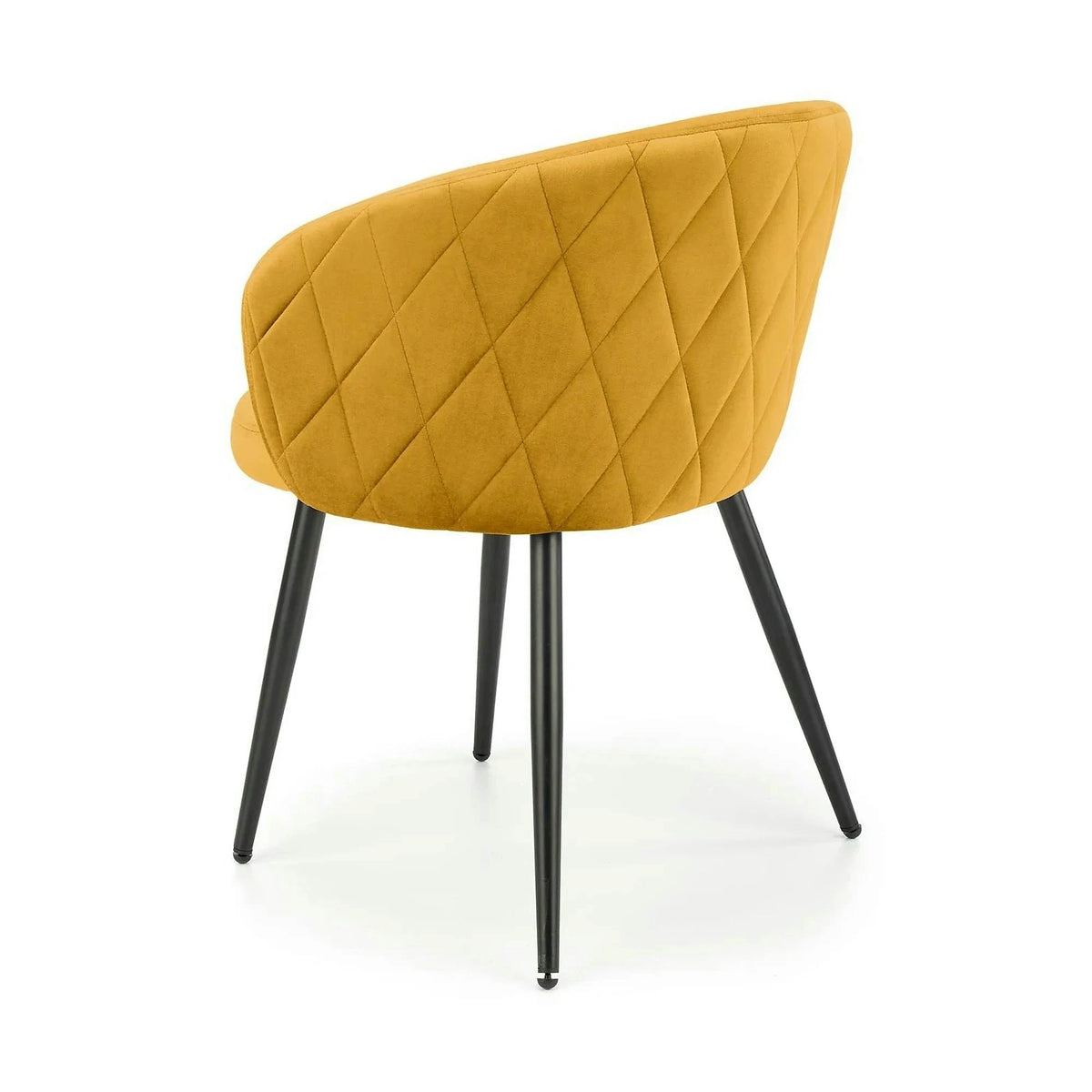 Scaun living galben K430, stofa catifelata/metal, 51x54x77 cm