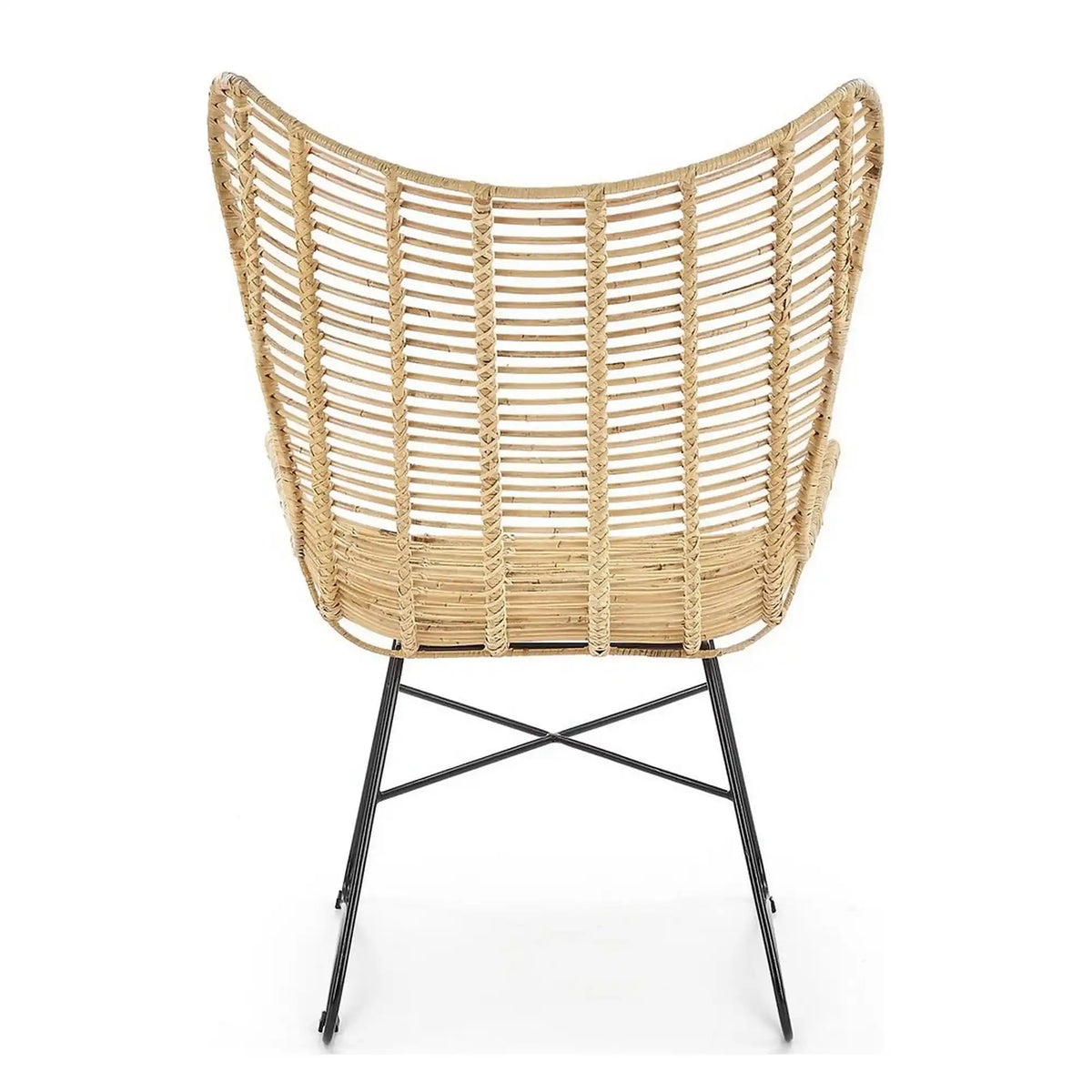 Scaun living Indiana, stejar/negru, ratan natural/metal, 69X70X103 CM