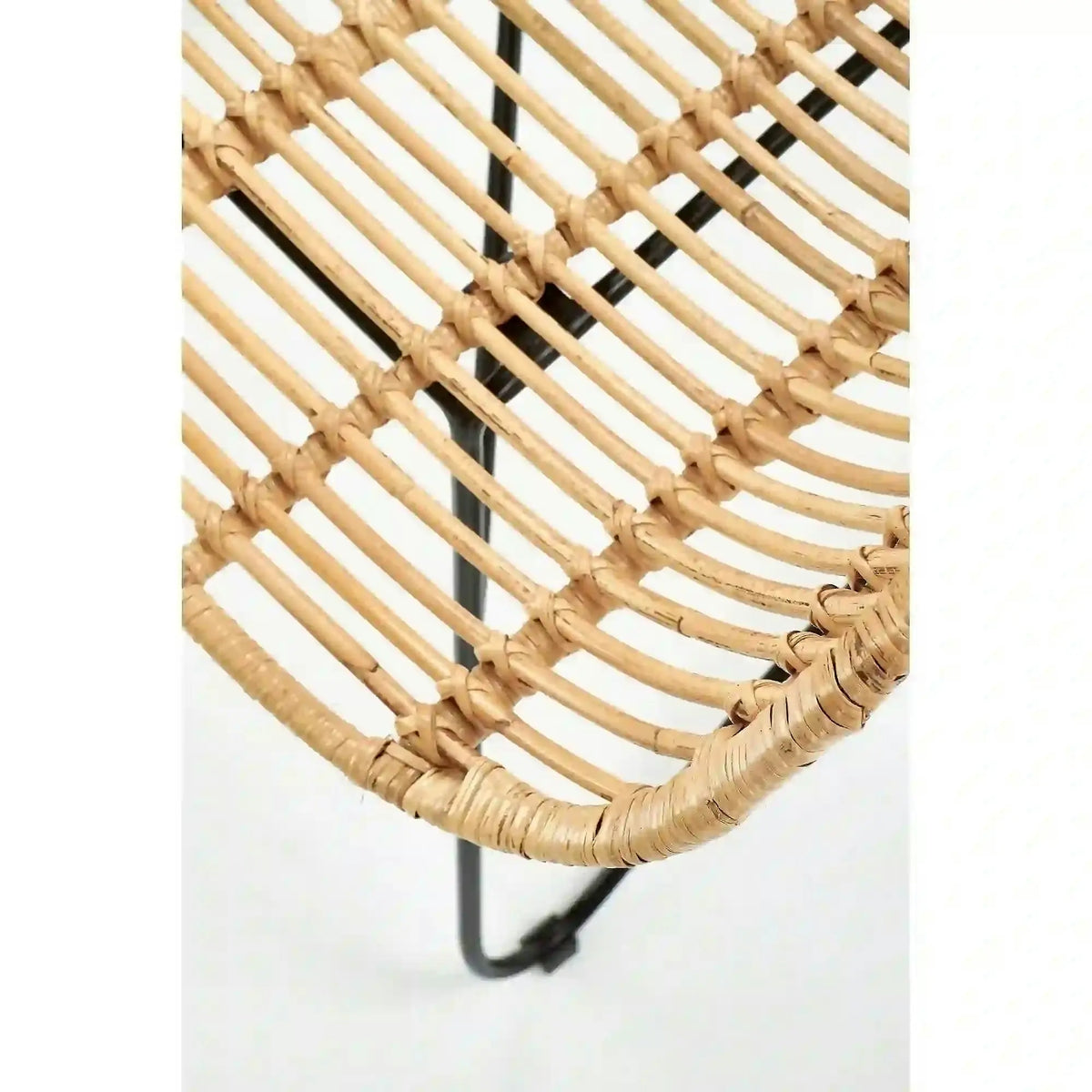 Scaun living Indiana, stejar/negru, ratan natural/metal, 69X70X103 CM