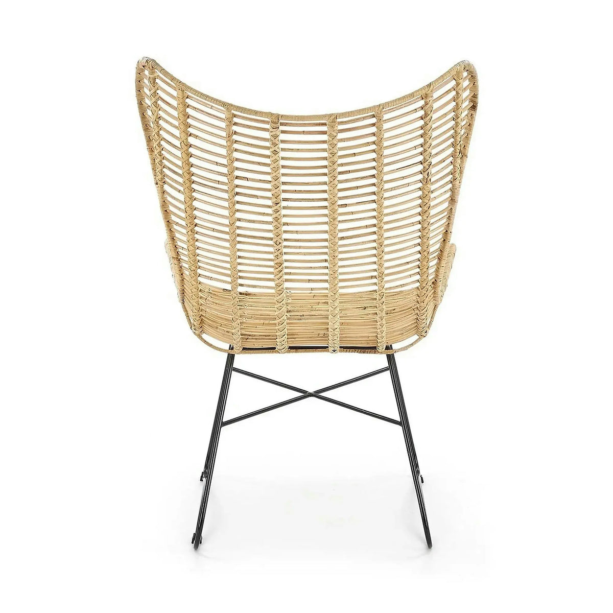 Scaun living Indiana, stejar/negru, ratan natural/metal, 69X70X103 CM