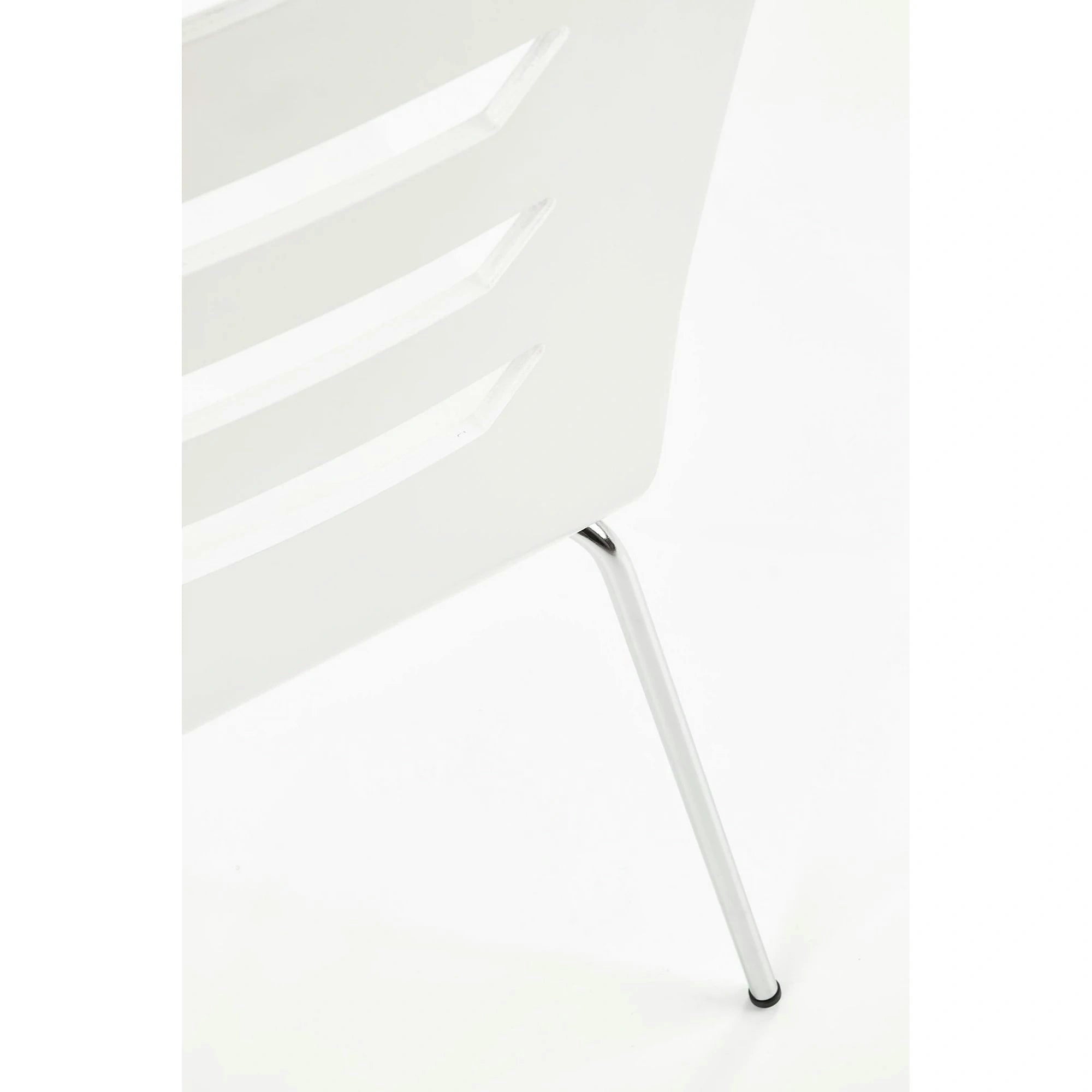 Scaun K155, alb/crom, placaj indoit/metal, 43x47x85 cm