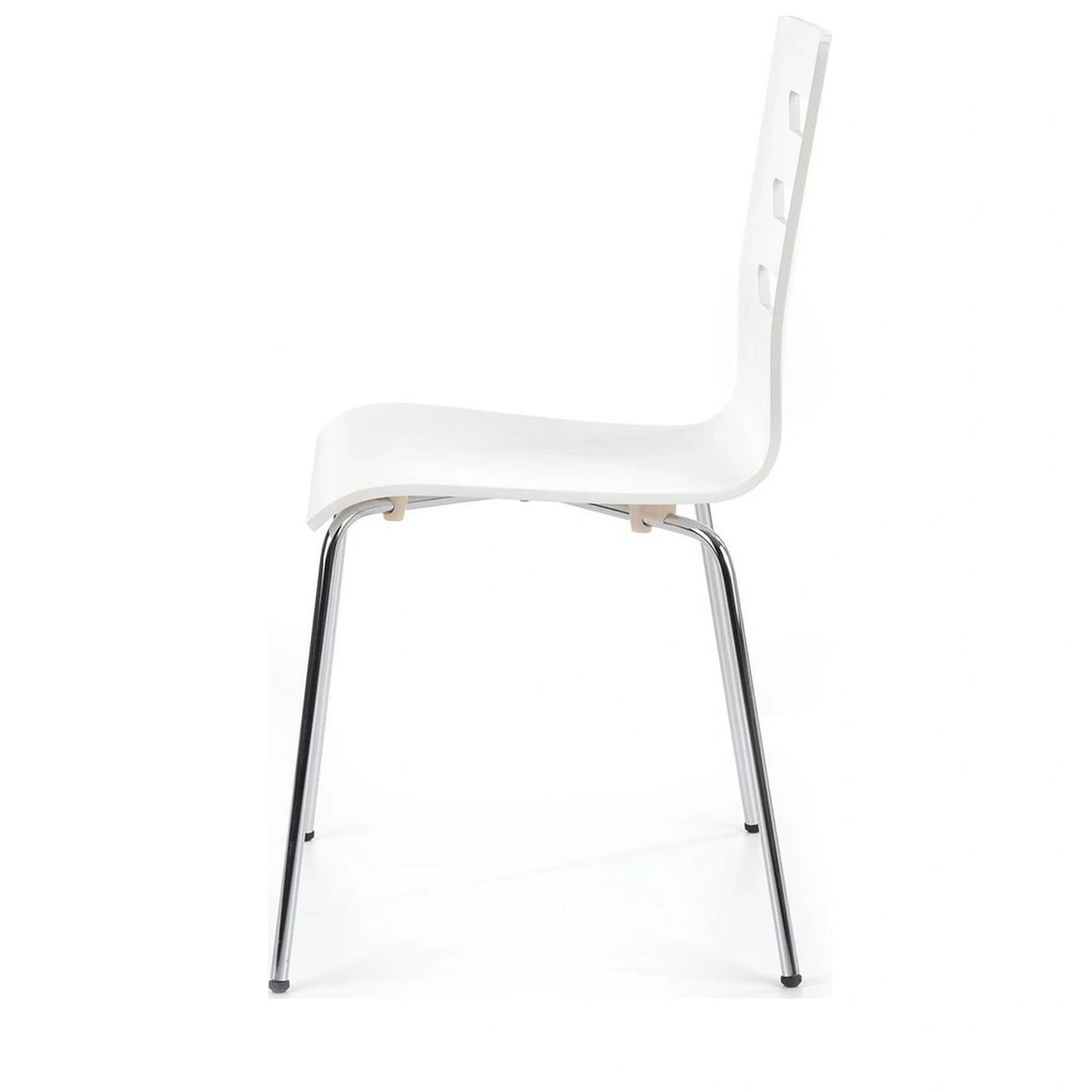 Scaun K155, alb/crom, placaj indoit/metal, 43x47x85 cm