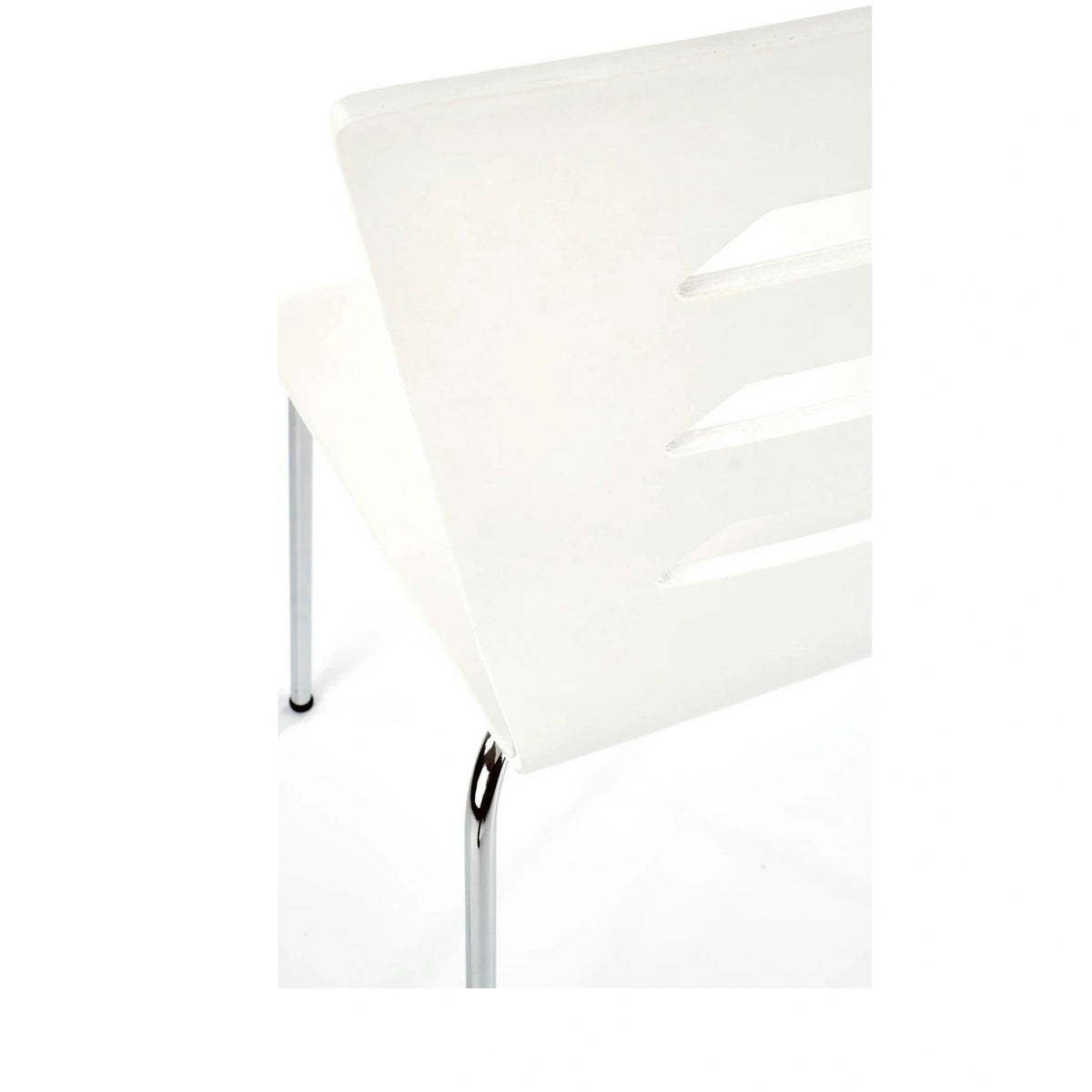 Scaun K155, alb/crom, placaj indoit/metal, 43x47x85 cm