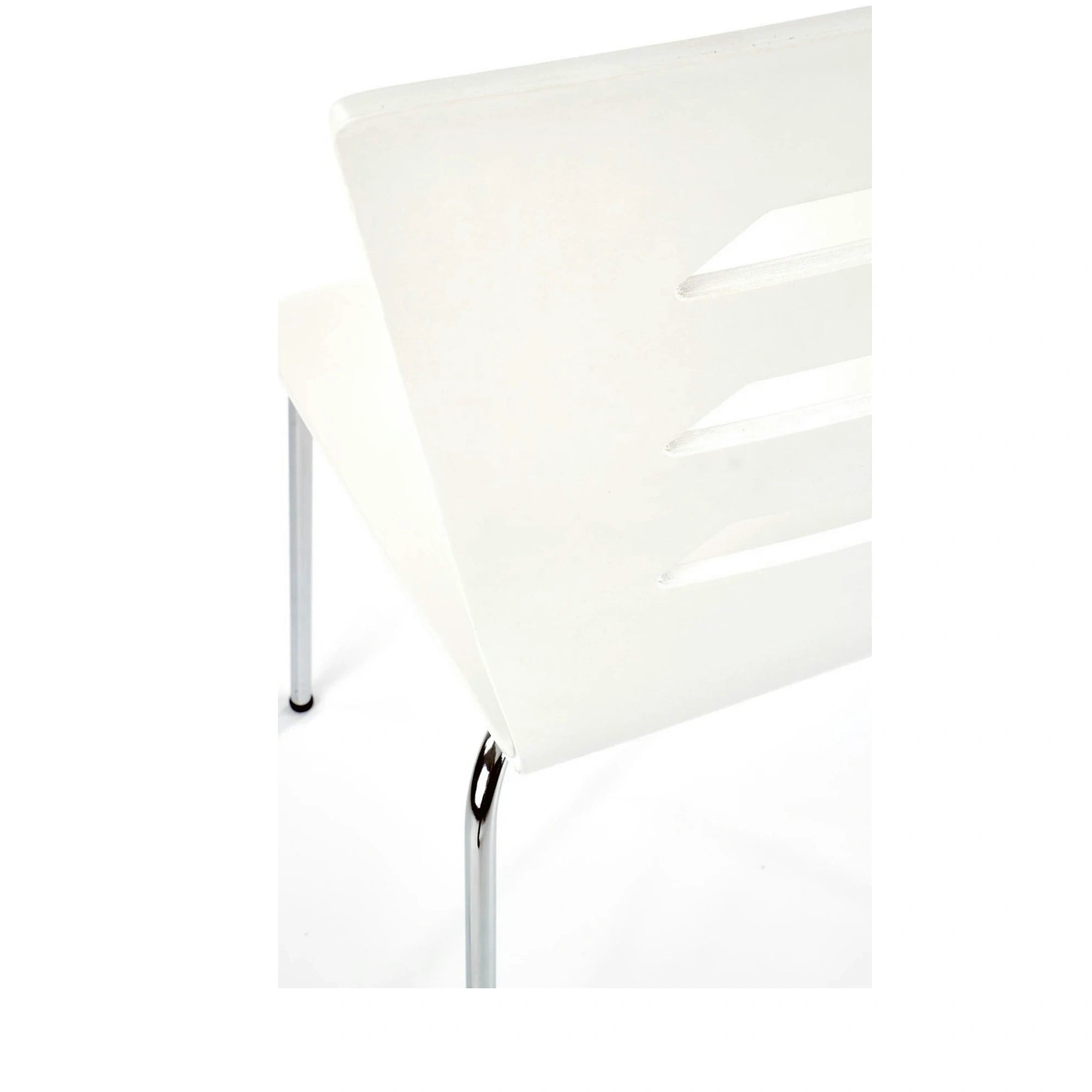 Scaun K155, alb/crom, placaj indoit/metal, 43x47x85 cm