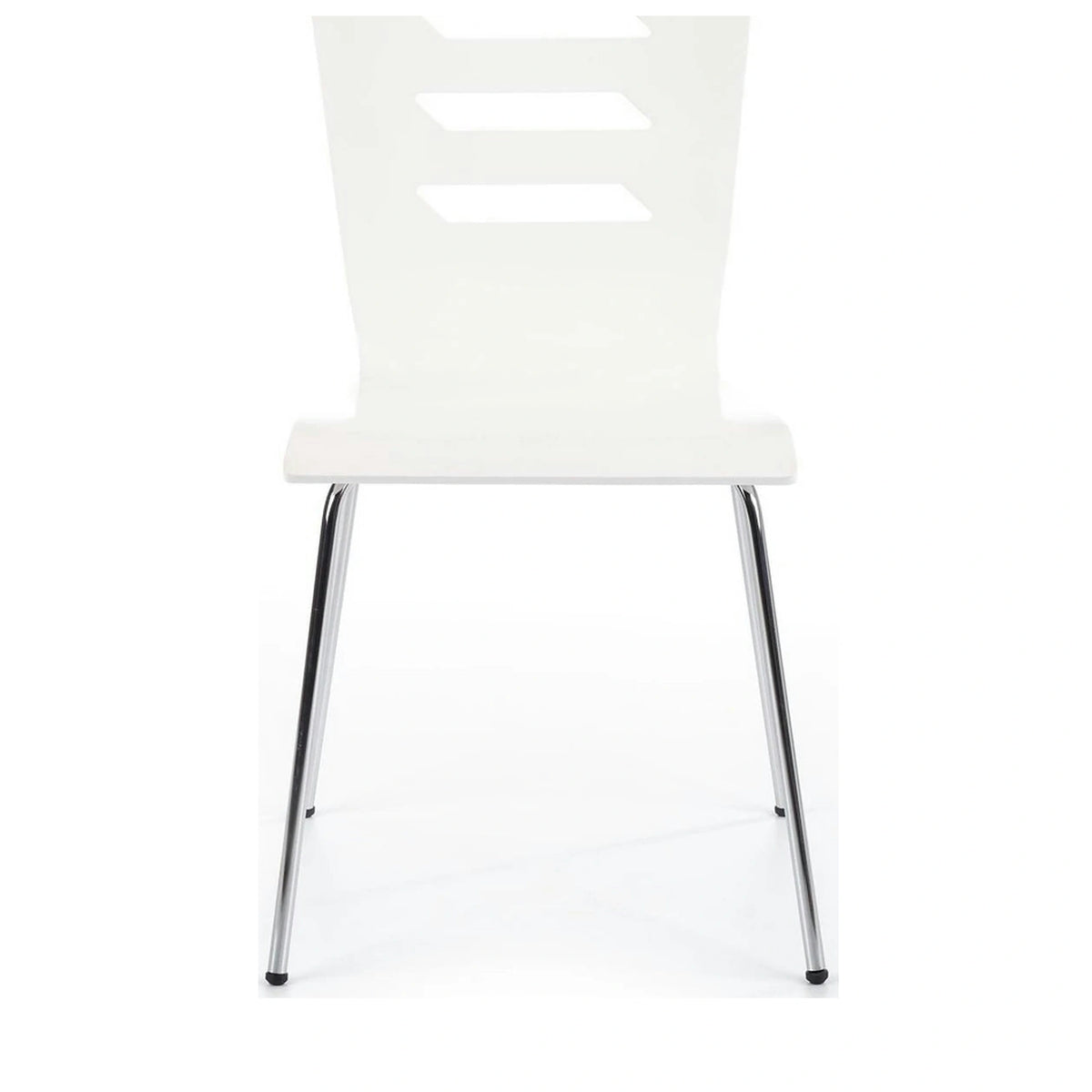 Scaun K155, alb/crom, placaj indoit/metal, 43x47x85 cm