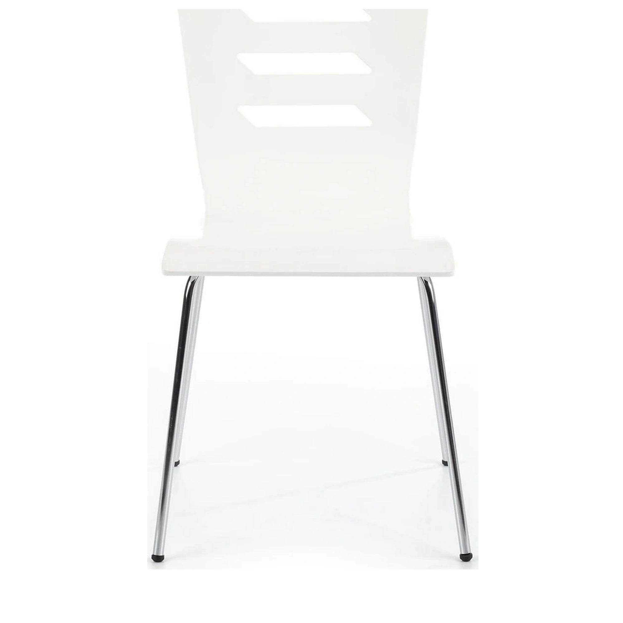 Scaun K155, alb/crom, placaj indoit/metal, 43x47x85 cm