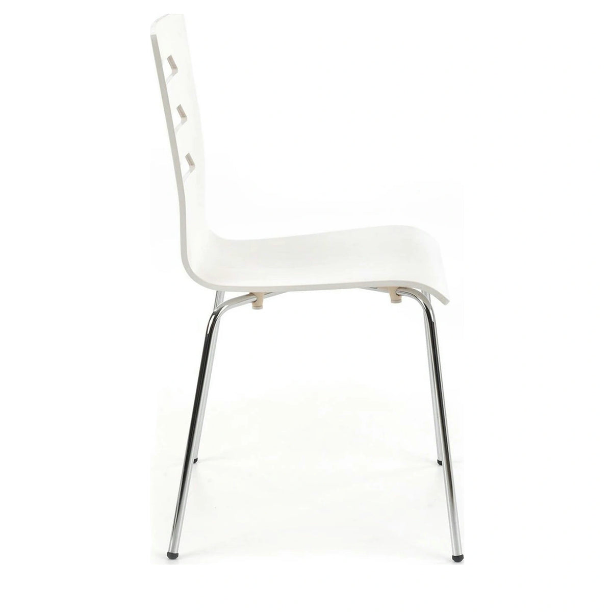 Scaun K155, alb/crom, placaj indoit/metal, 43x47x85 cm