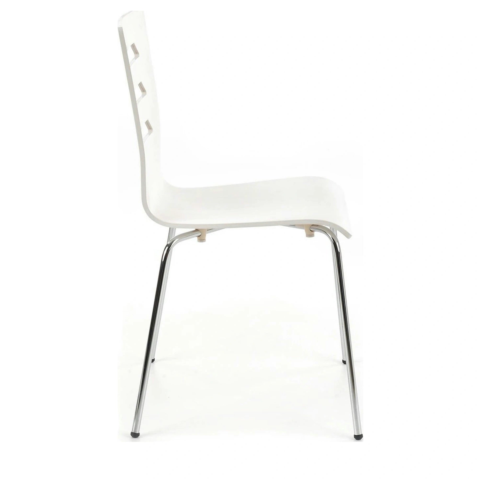 Scaun K155, alb/crom, placaj indoit/metal, 43x47x85 cm