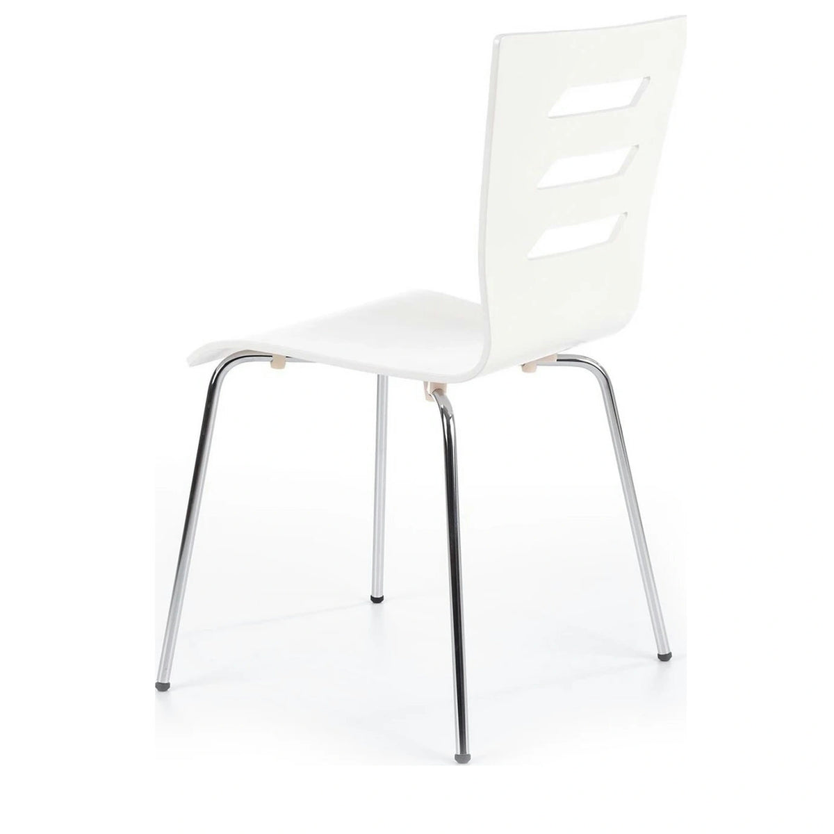 Scaun K155, alb/crom, placaj indoit/metal, 43x47x85 cm