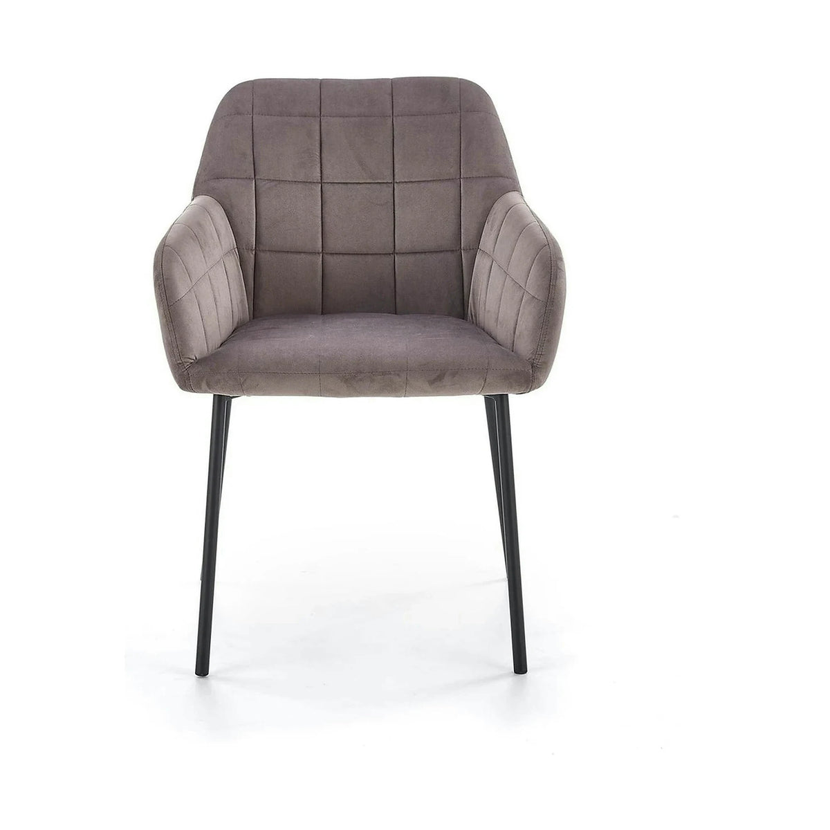 Scaun living K305, gri/negru, stofa catifelata/metal, 58x57x80 cm