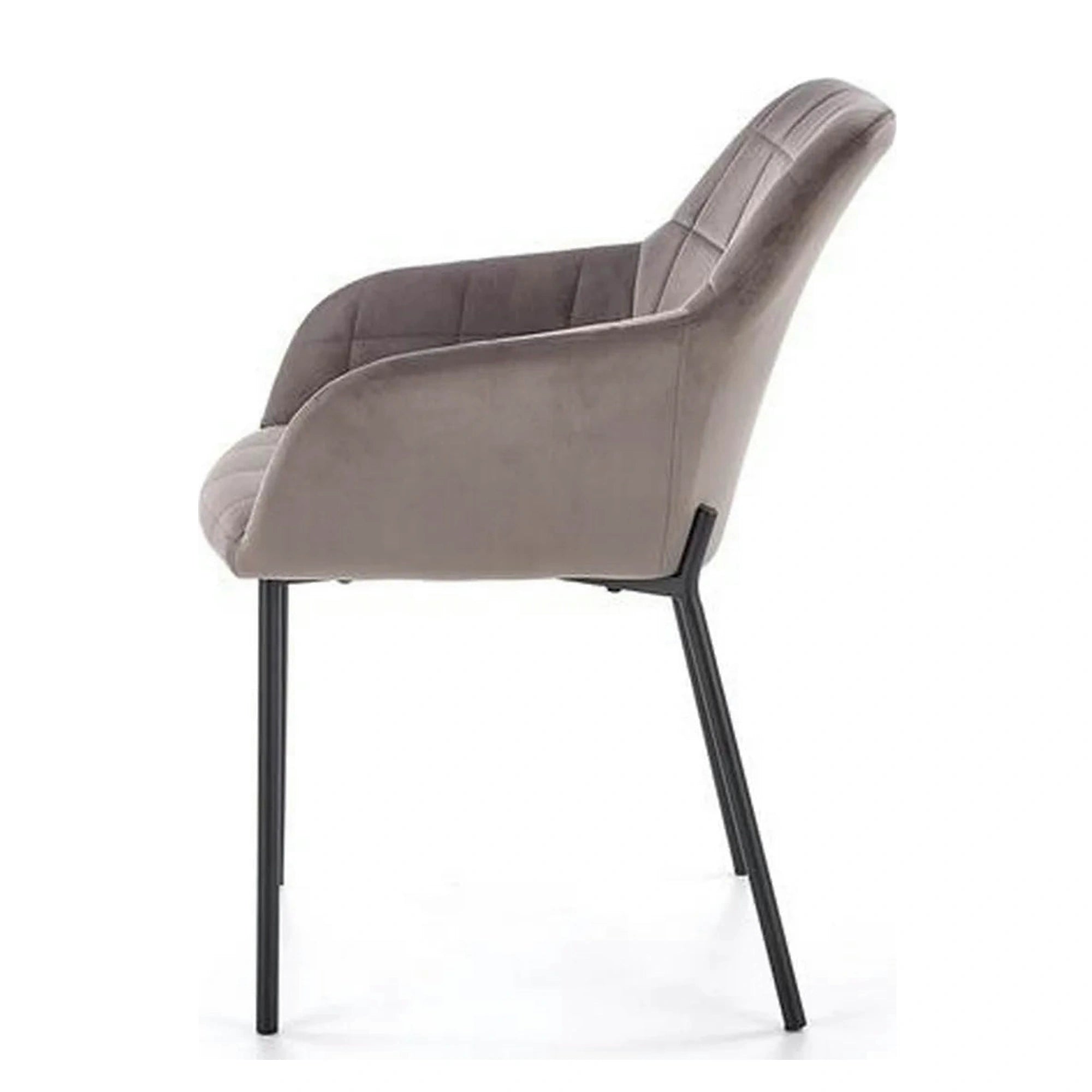 Scaun living K305, gri/negru, stofa catifelata/metal, 58x57x80 cm