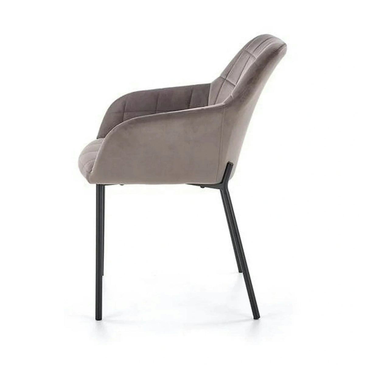 Scaun living K305, gri/negru, stofa catifelata/metal, 58x57x80 cm