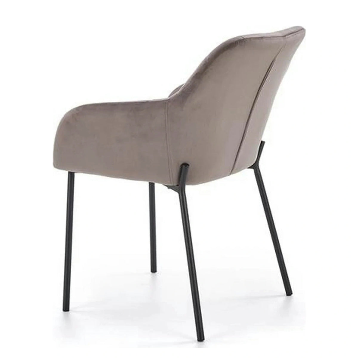 Scaun living K305, gri/negru, stofa catifelata/metal, 58x57x80 cm