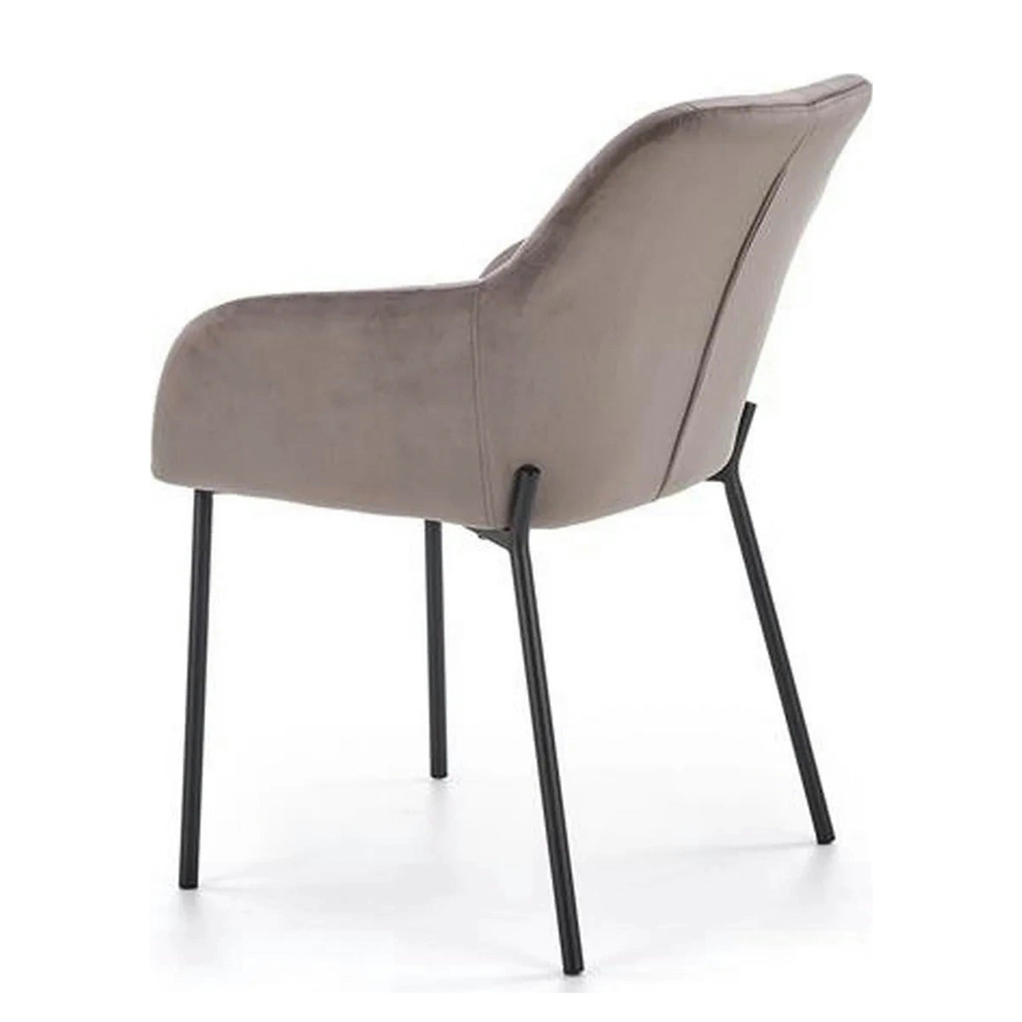 Scaun living K305, gri/negru, stofa catifelata/metal, 58x57x80 cm