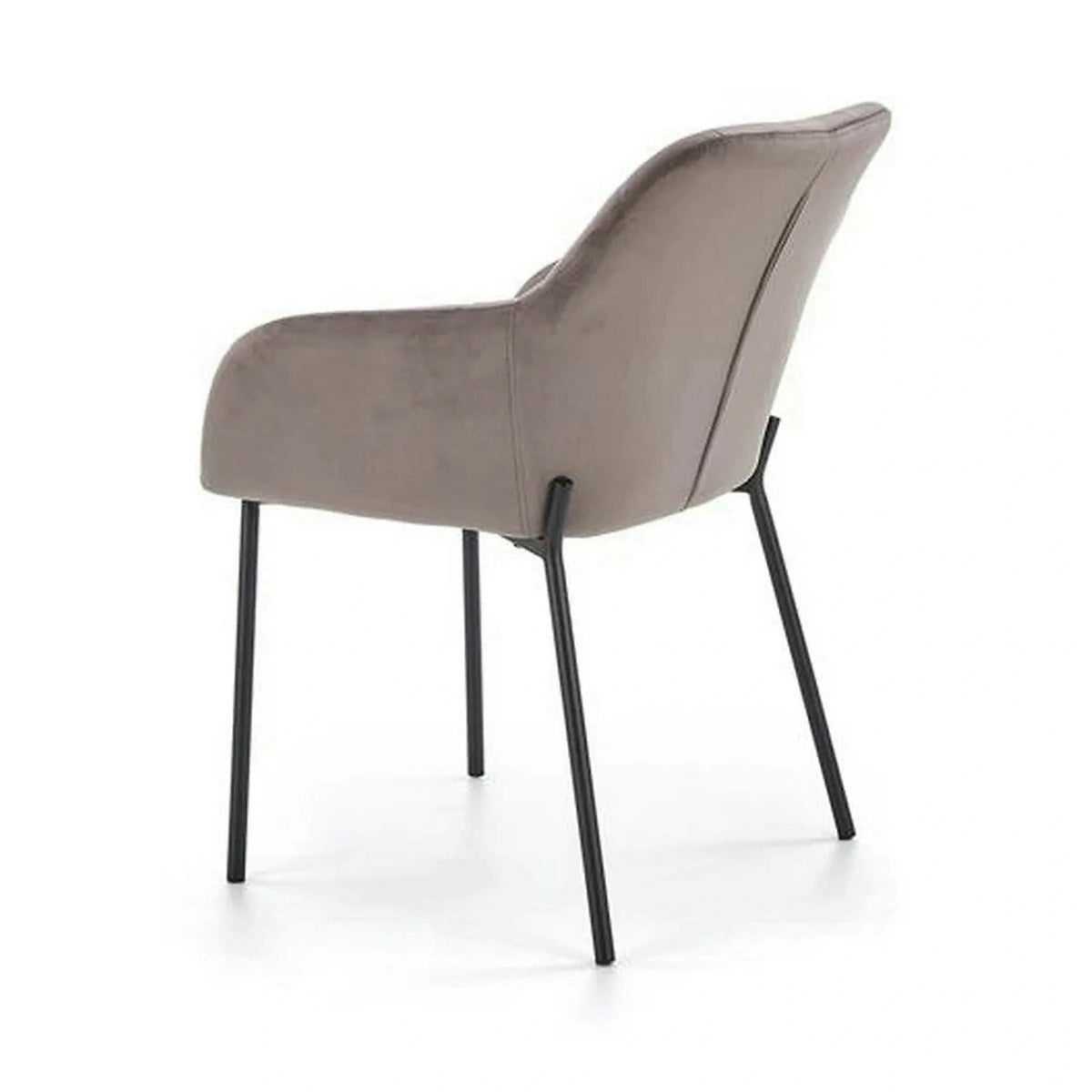 Scaun living K305, gri/negru, stofa catifelata/metal, 58x57x80 cm