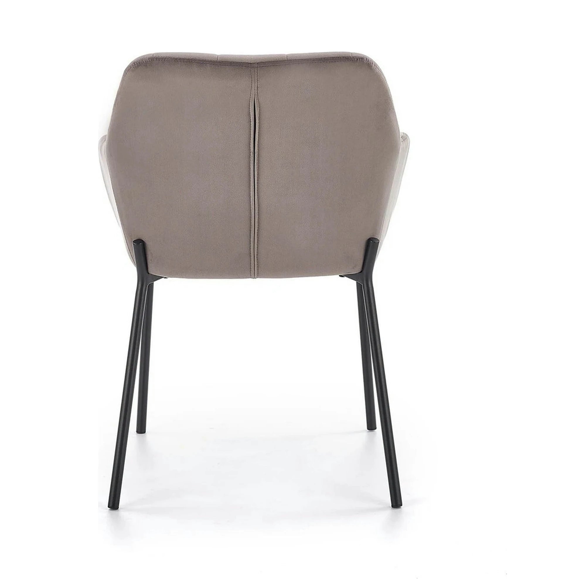 Scaun living K305, gri/negru, stofa catifelata/metal, 58x57x80 cm