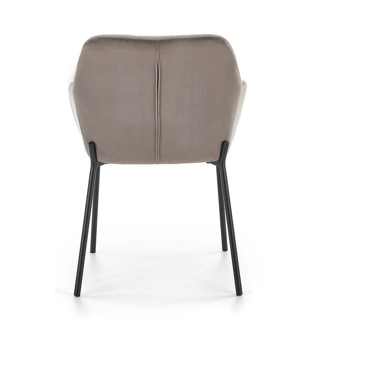 Scaun living K305, gri/negru, stofa catifelata/metal, 58x57x80 cm