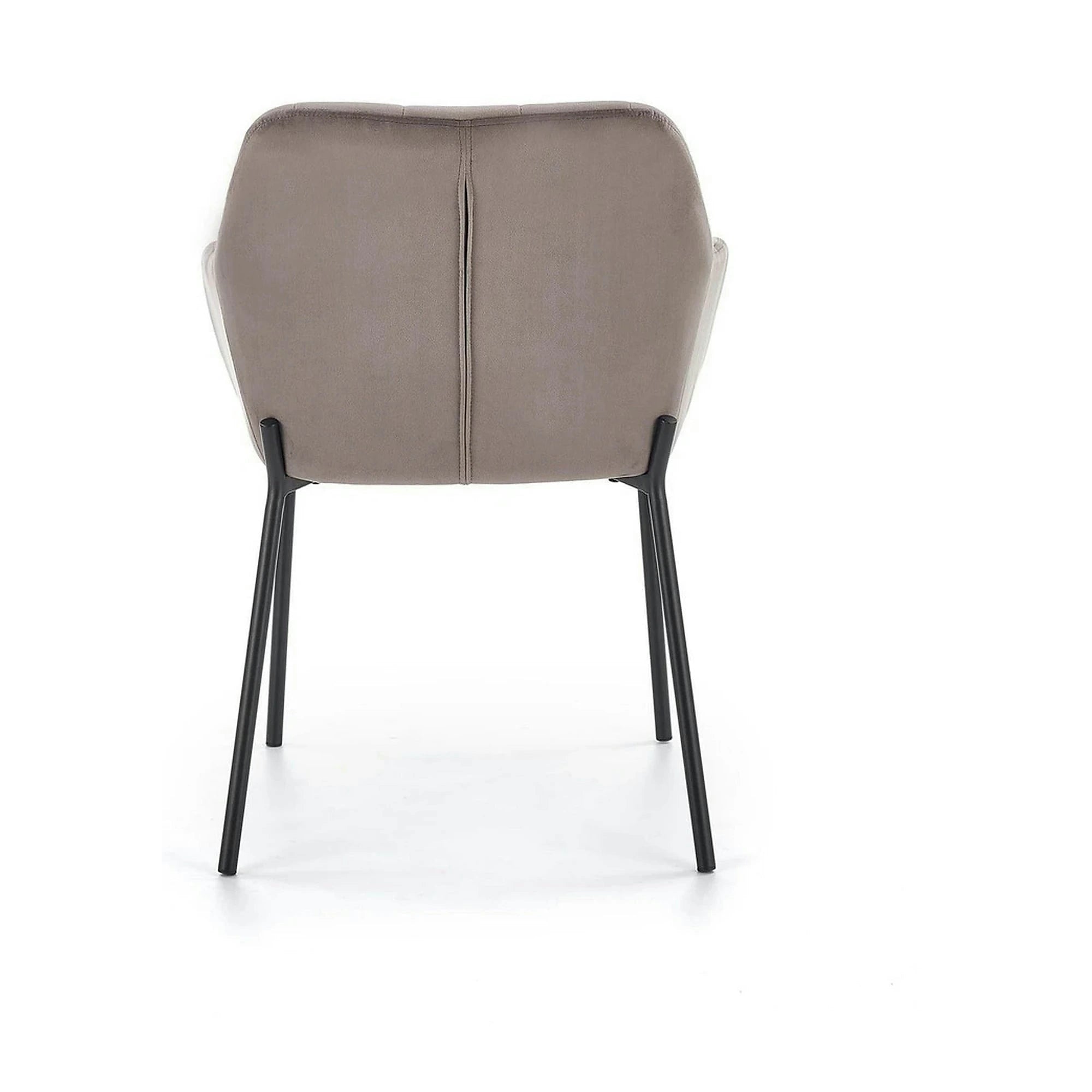 Scaun living K305, gri/negru, stofa catifelata/metal, 58x57x80 cm