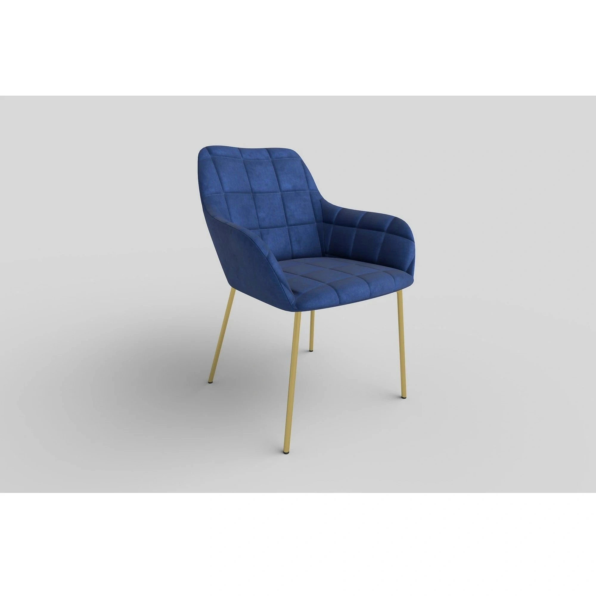 Scaun living K306, albastru marin/auriu, stofa catifelata/metal, 58x57x80 cm