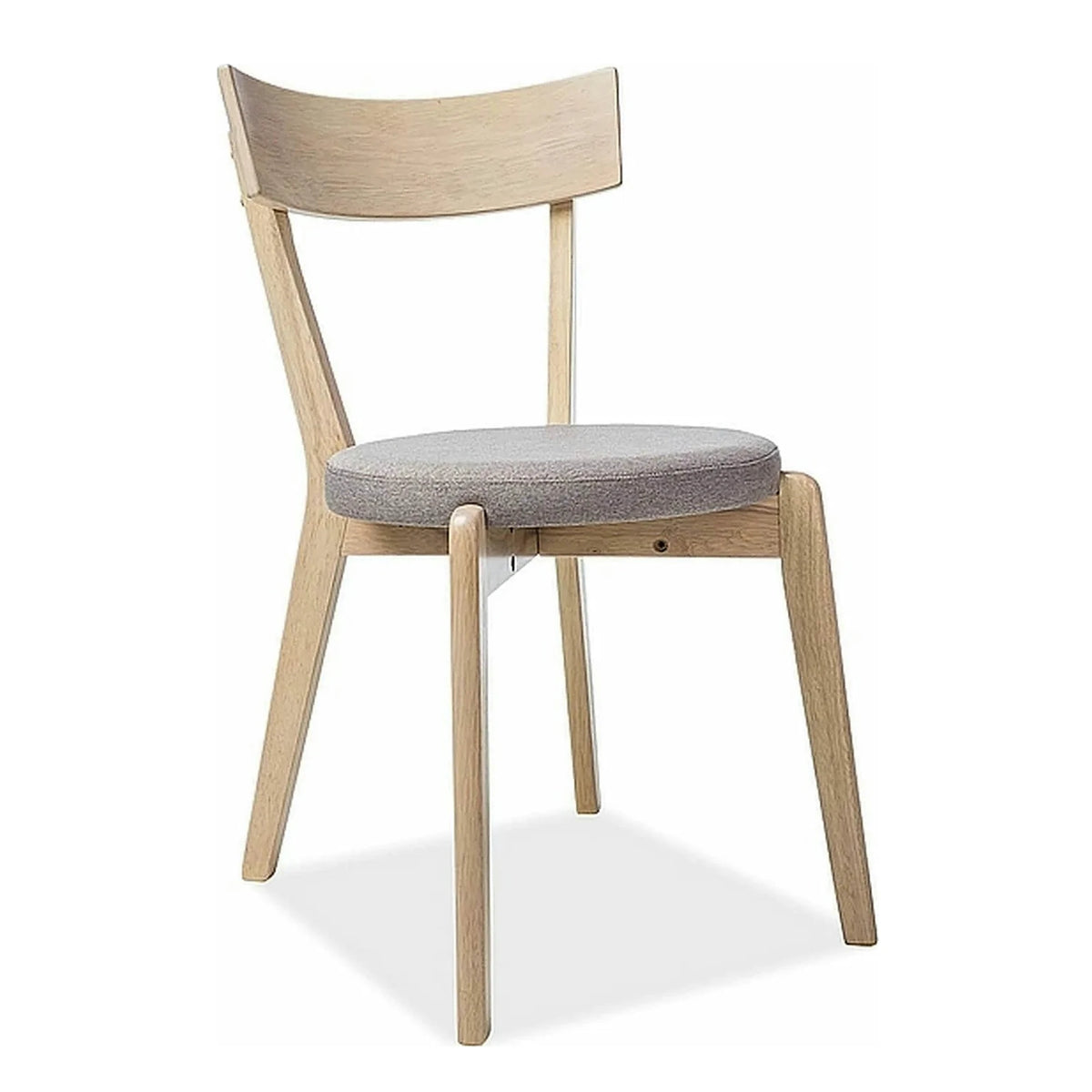 Scaun living Nelson, gri/stejar, stofa/lemn, 44X40X78 cm
