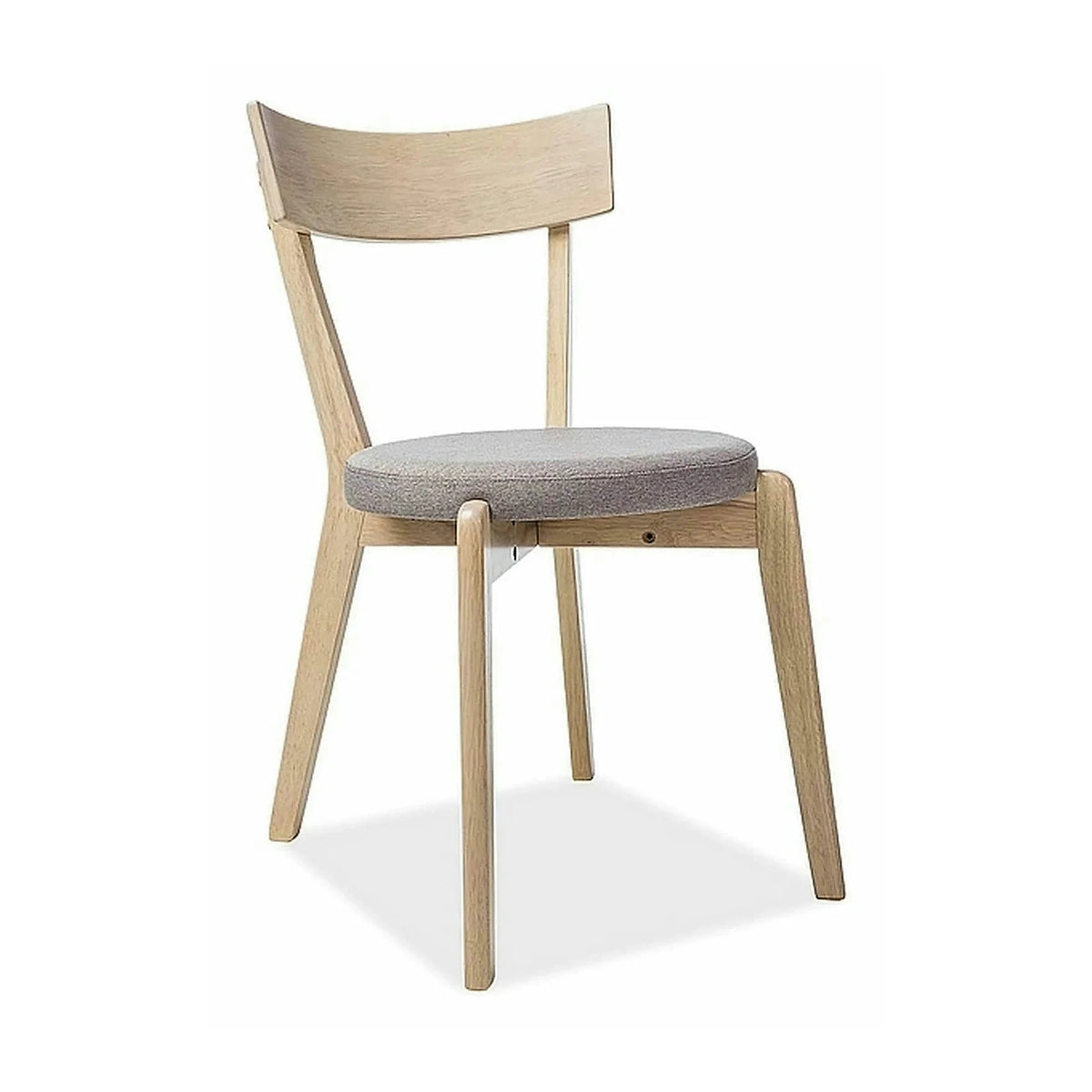 Scaun living Nelson, gri/stejar, stofa/lemn, 44X40X78 cm