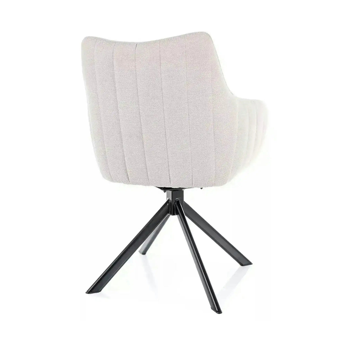 Scaun living rotativ AZALIA, bej deschis/negru, stofa clasica/metal, 61x58x86 cm