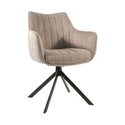 Scaun living rotativ AZALIA, bej/negru, stofa clasica/metal, 61x58x86 cm