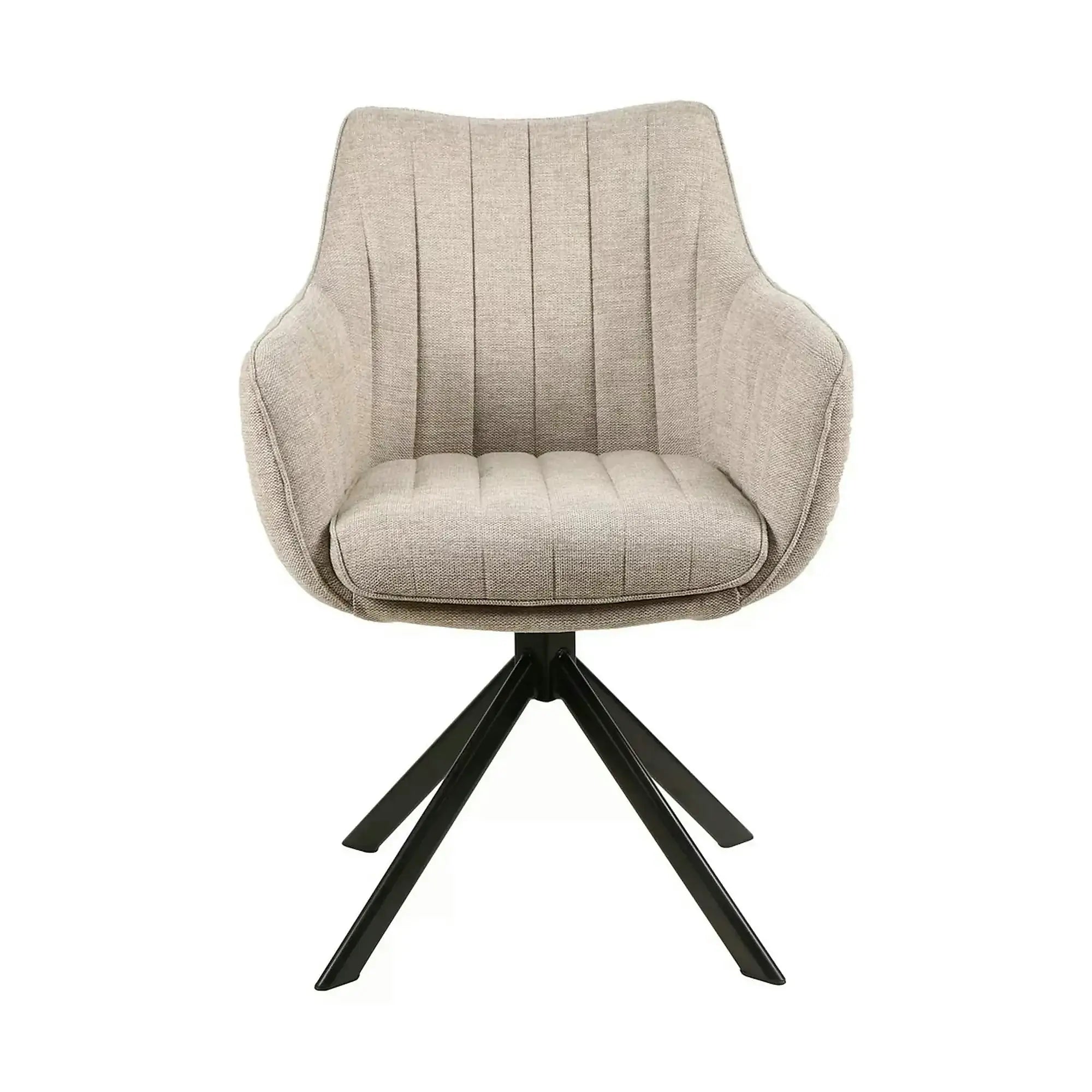 Scaun living rotativ AZALIA, bej/negru, stofa clasica/metal, 61x58x86 cm