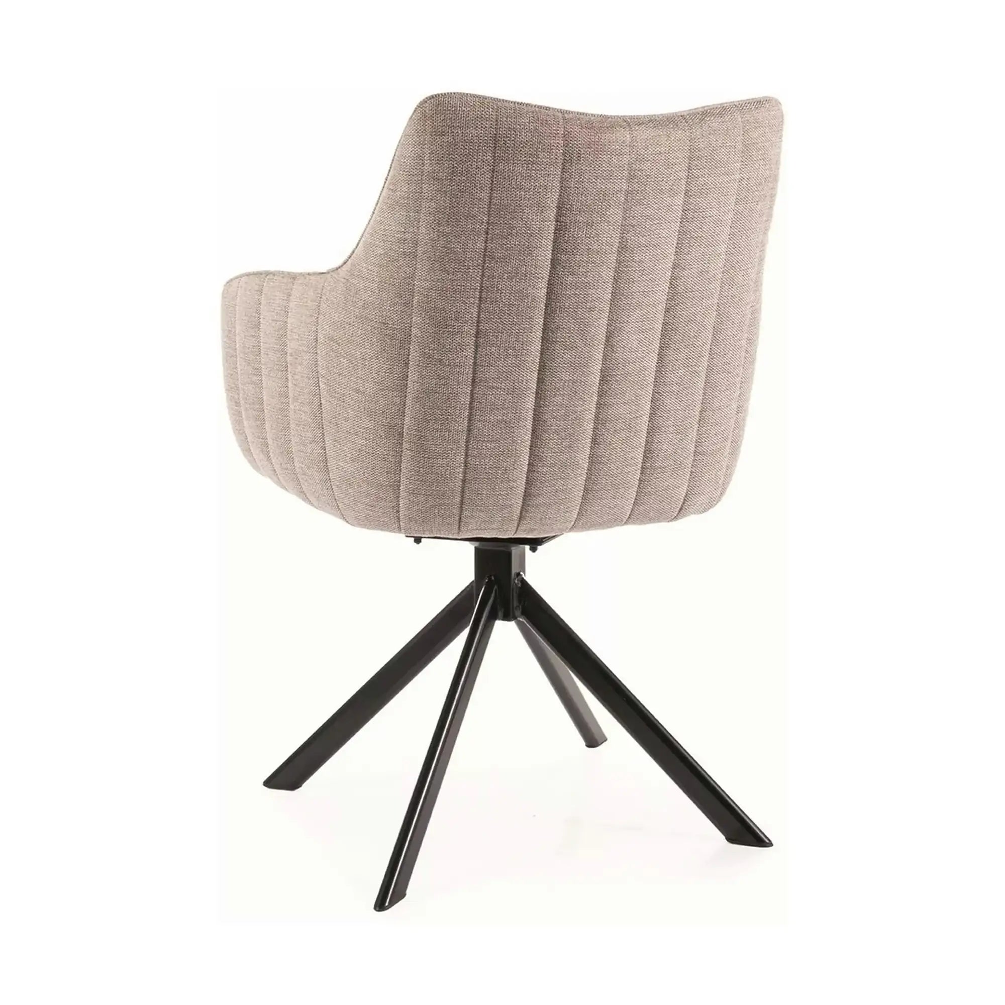 Scaun living rotativ AZALIA, bej/negru, stofa clasica/metal, 61x44x86 cm