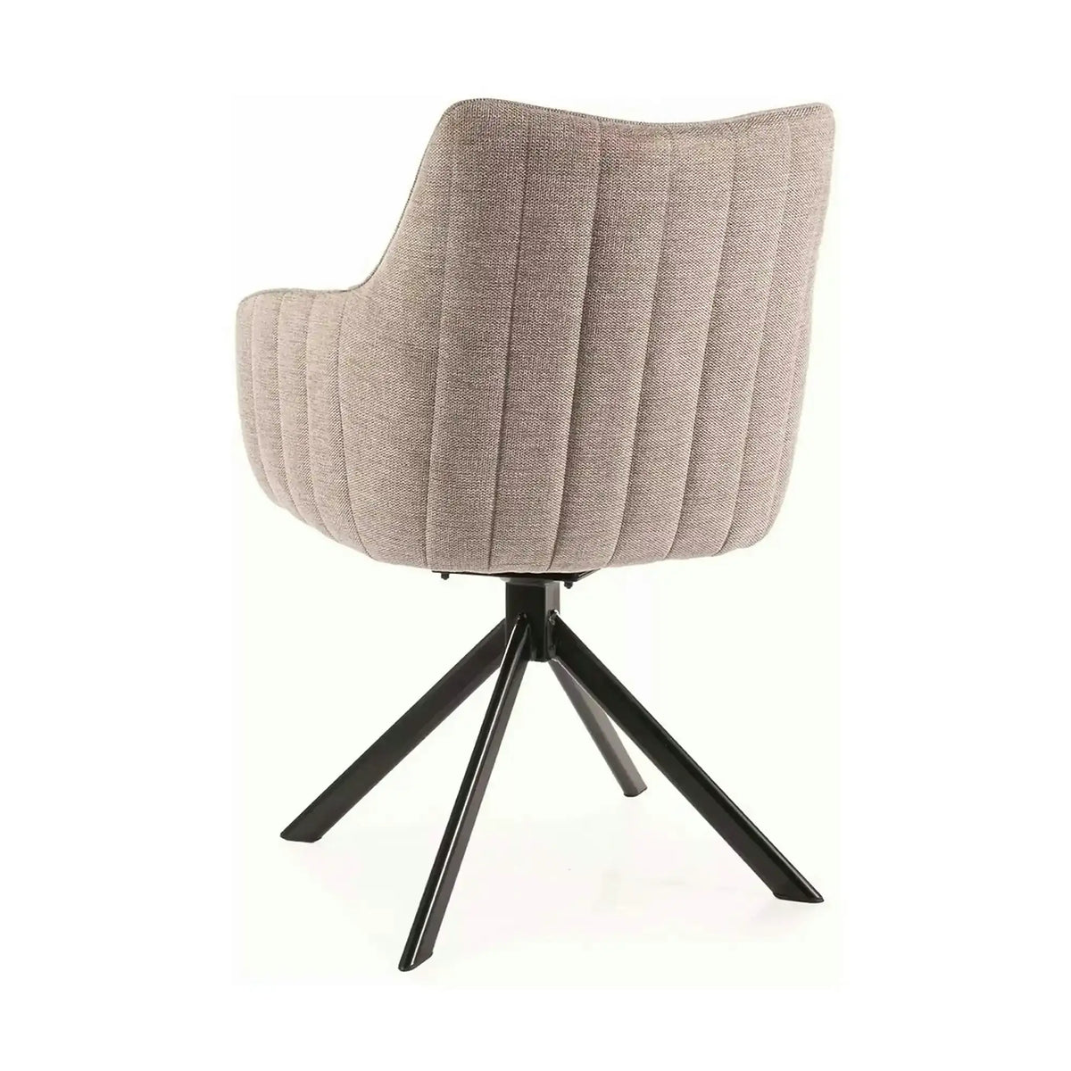 Scaun living rotativ AZALIA, bej/negru, stofa clasica/metal, 61x58x86 cm